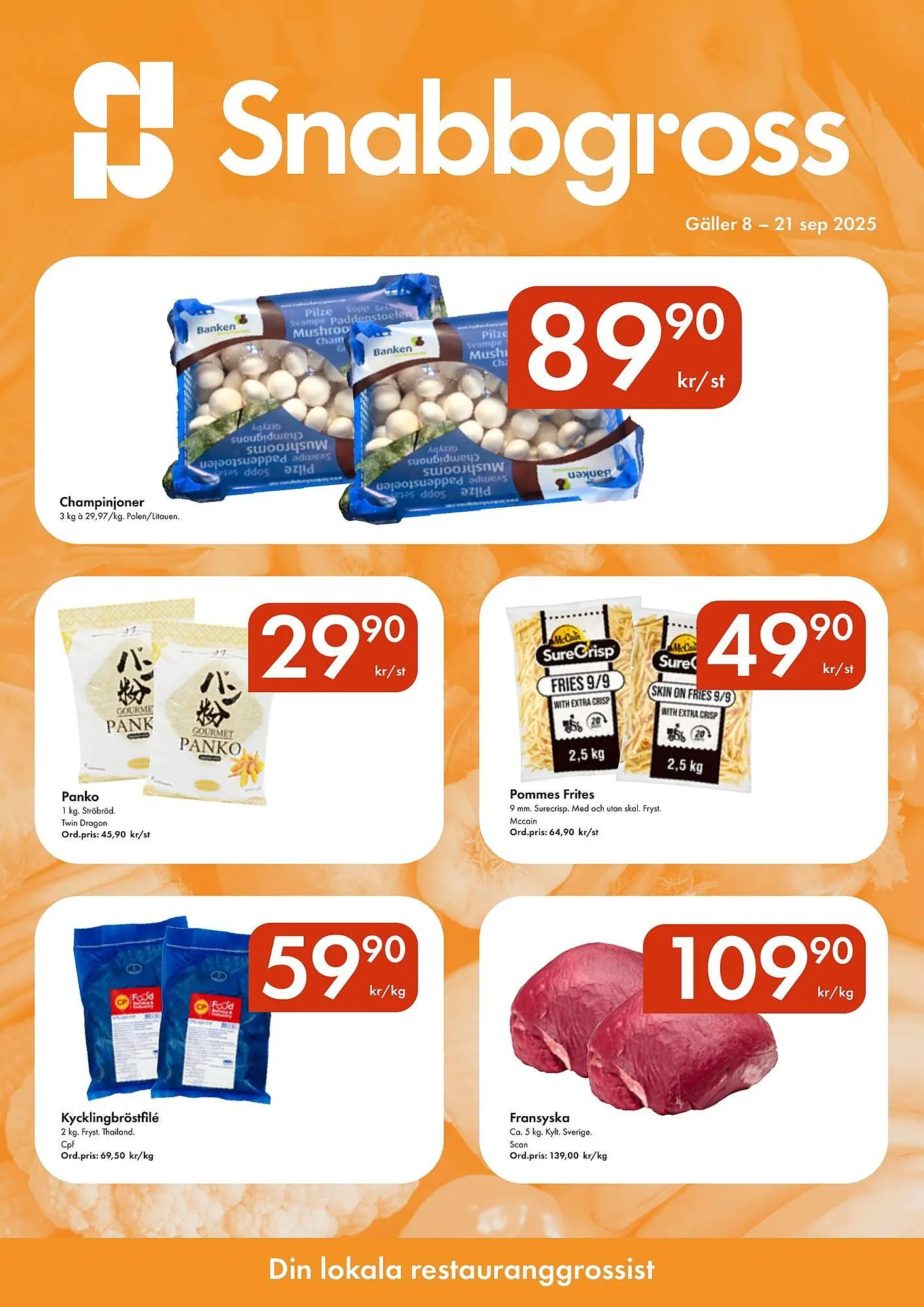 Snabbgross reklamblad från 8 september till 21 september 2025 - Reklamblad sidor 1