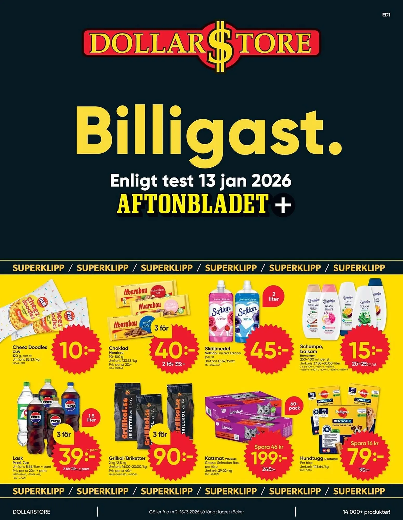 DollarStore annonsblad från 2 mars till 15 mars 2026 - Reklamblad sidor 1