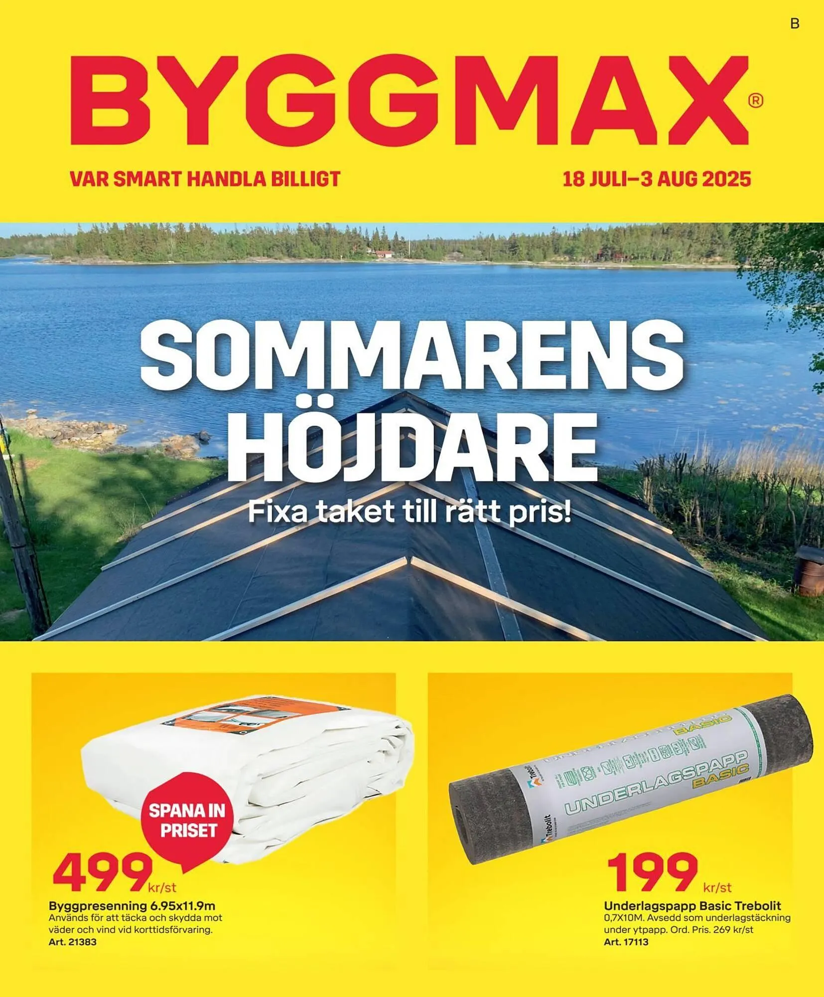 Byggmax reklamblad från 18 juli till 3 augusti 2025 - Reklamblad sidor 1