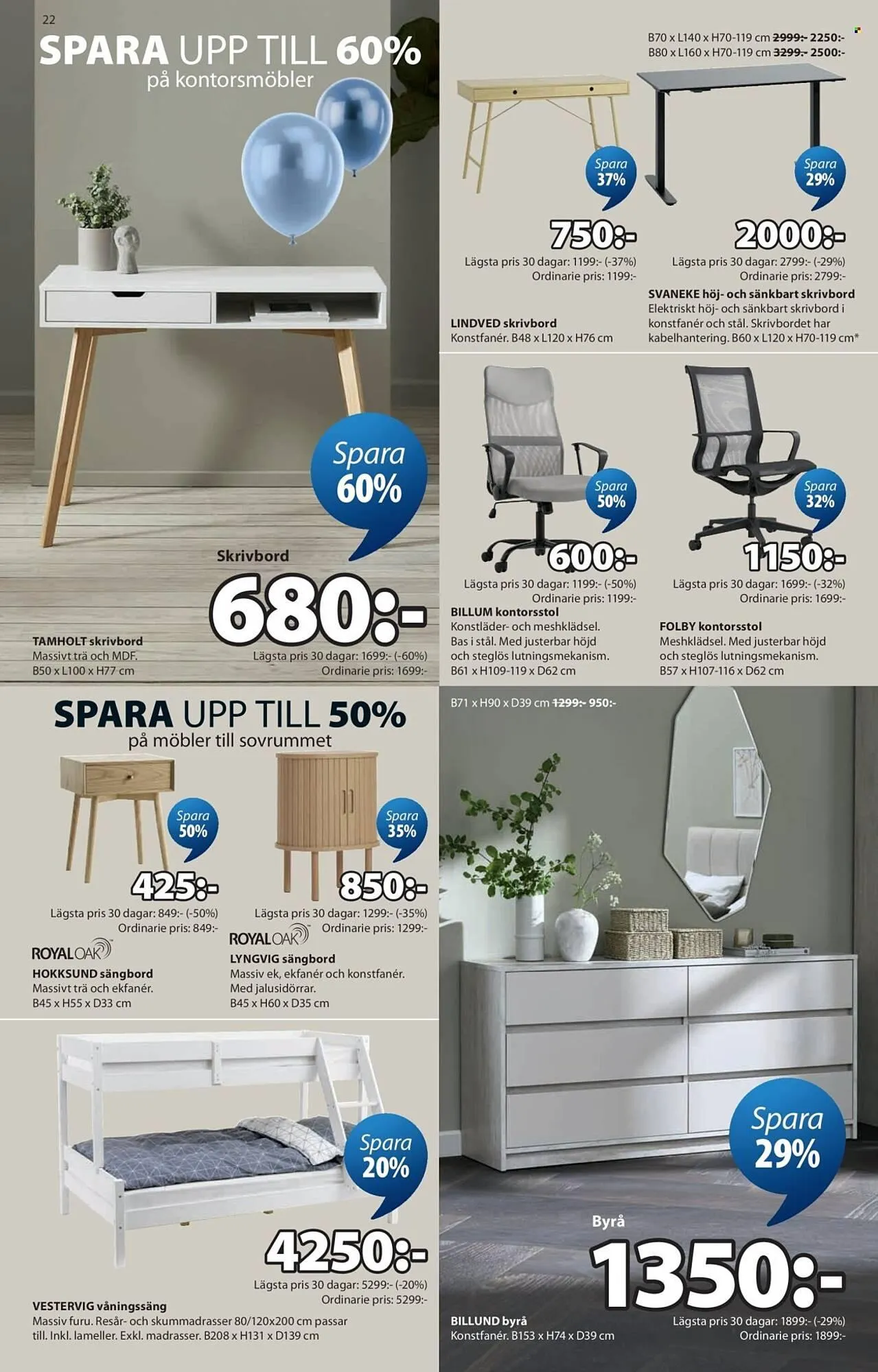 JYSK reklamblad från 30 mars till 26 april 2026 - Reklamblad sidor 22