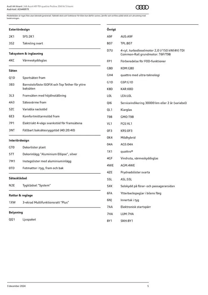 Audi A4 Avant från 3 december till 3 december 2025 - Reklamblad sidor 5