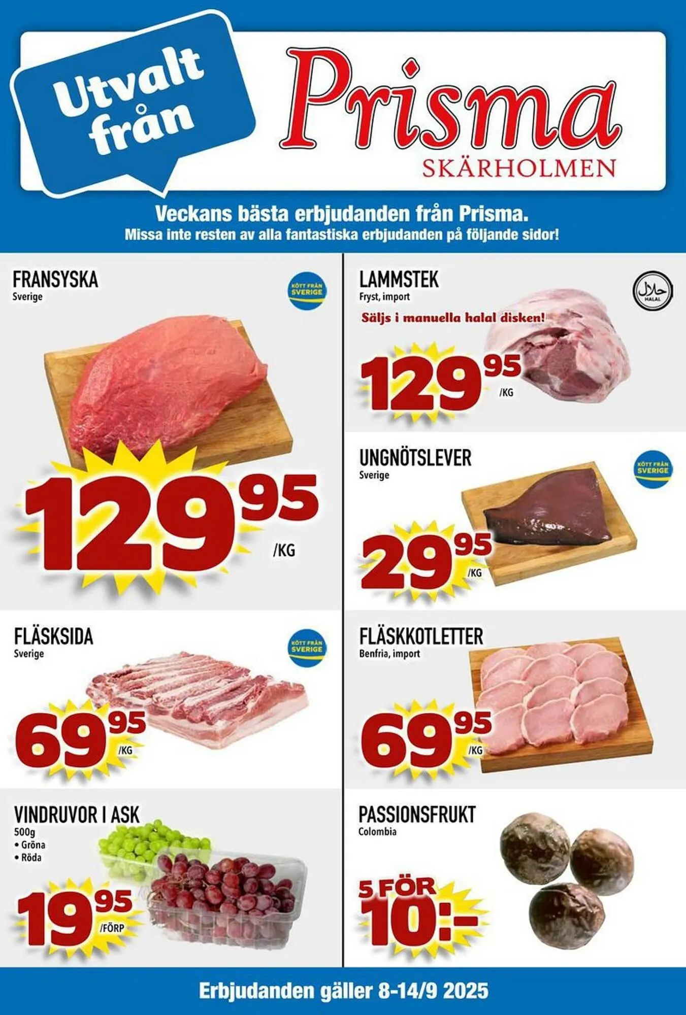 Prisma Mat reklamblad från 13 september till 14 september 2025 - Reklamblad sidor 1
