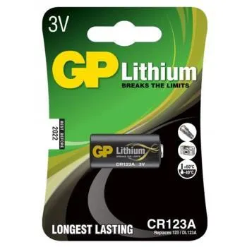 GP Lithium Battery CR123A, 3V, 1-pack