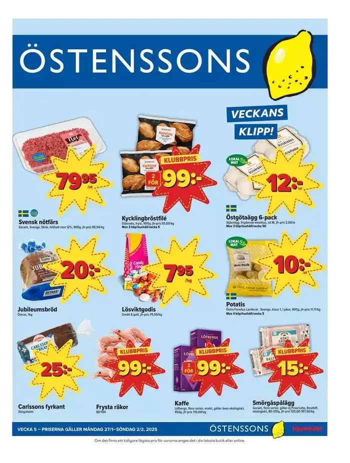 Östenssons reklambad från 26 januari till 9 februari 2025 - Reklamblad sidor 1