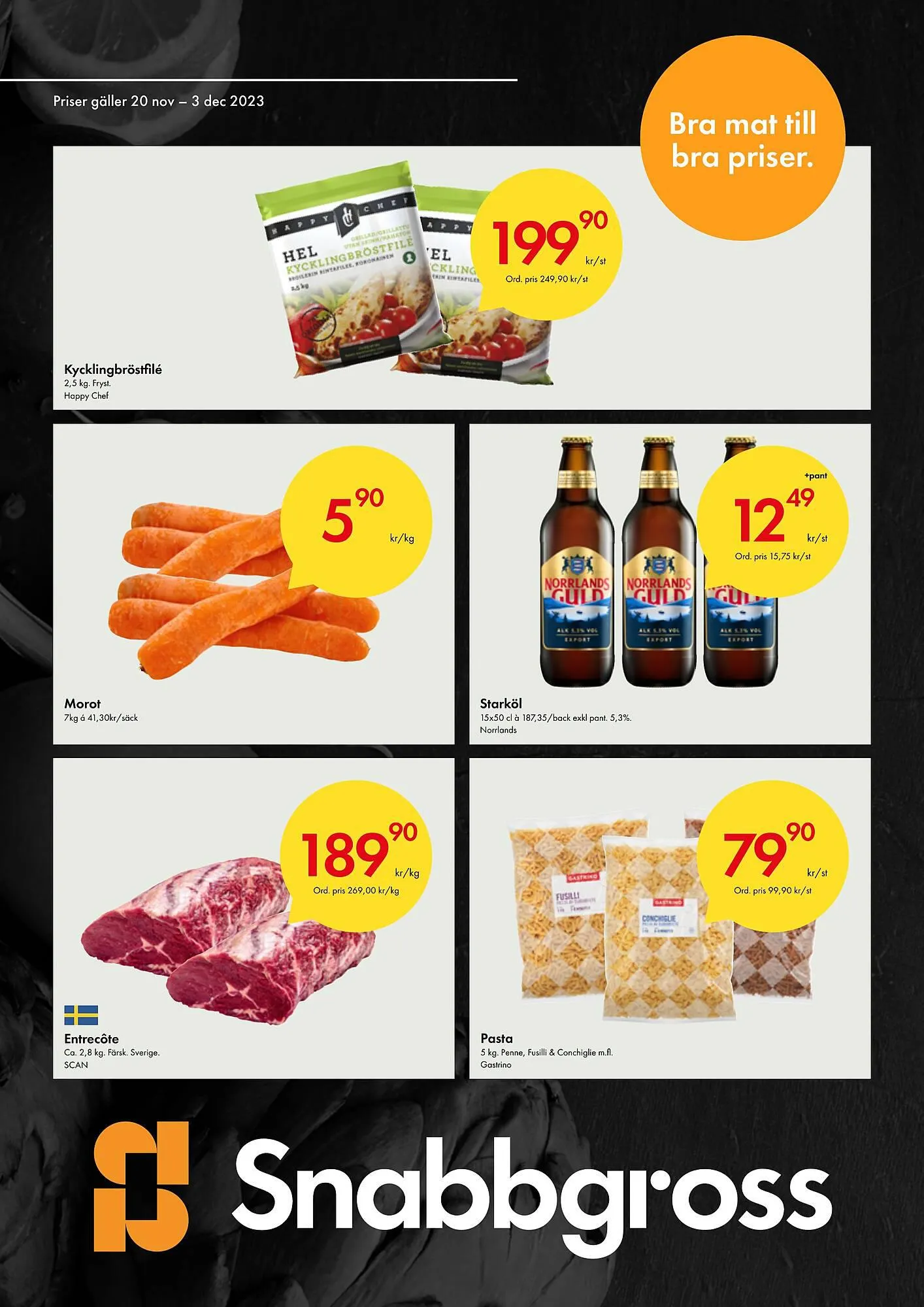 Snabbgross reklamblad från 20 november till 3 december 2023 - Reklamblad sidor 1