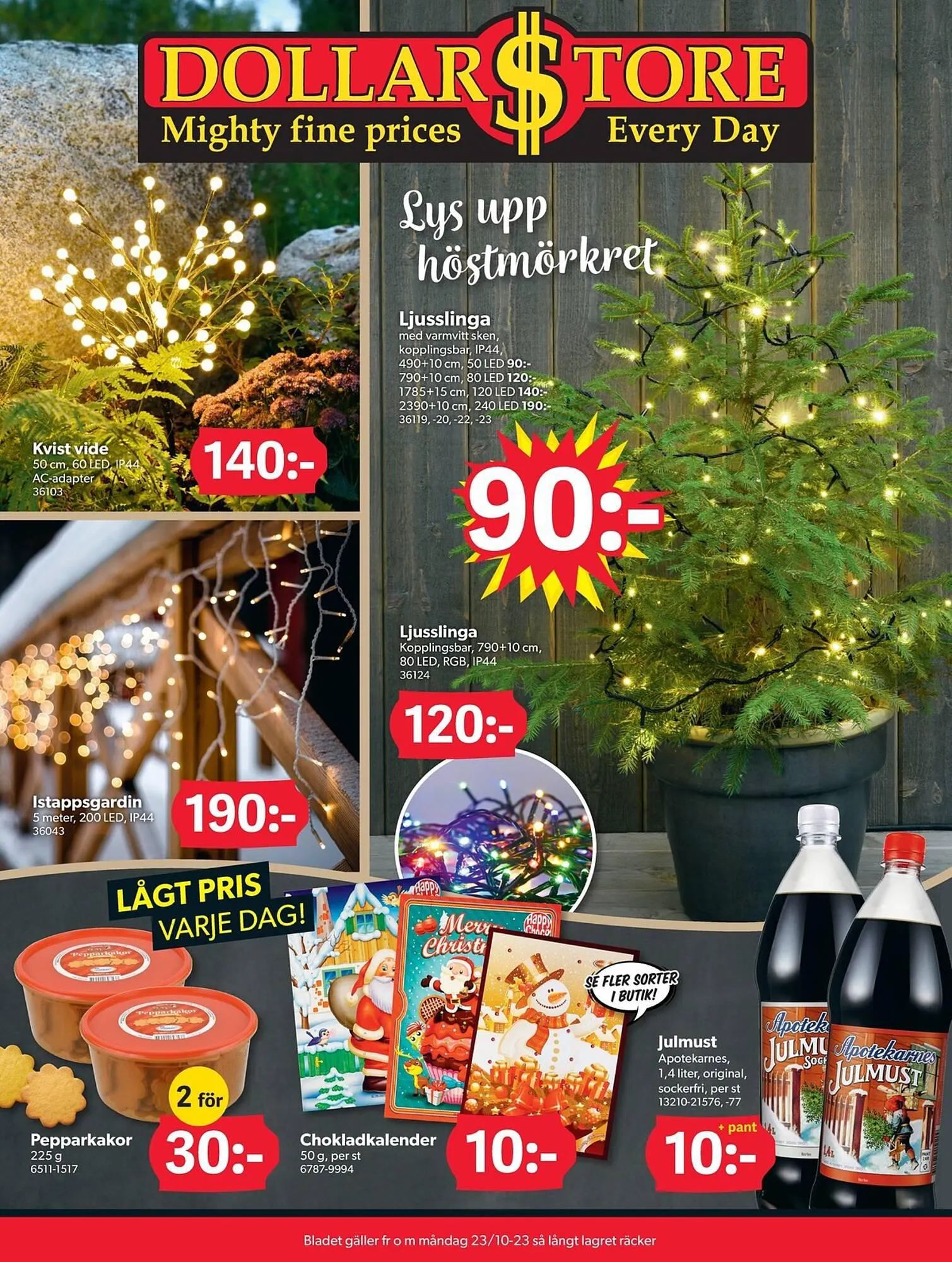 DollarStore reklamblad från 23 oktober till 23 november 2023 - Reklamblad sidor 1