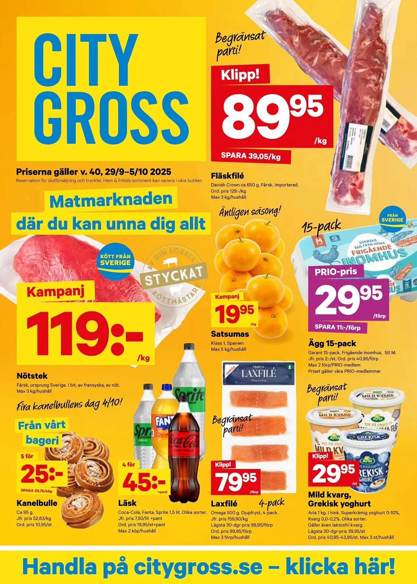 City Gross reklamblad från 29 september till 5 oktober 2025 - Reklamblad sidor 1