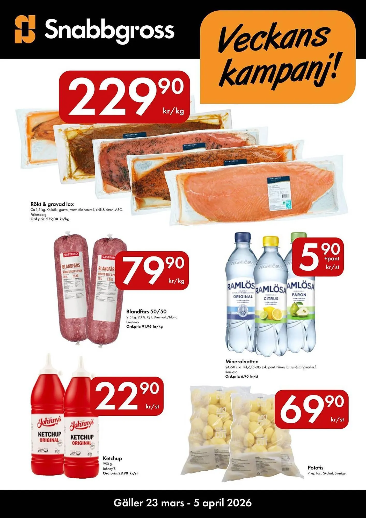 Snabbgross reklamblad från 23 mars till 5 april 2026 - Reklamblad sidor 1
