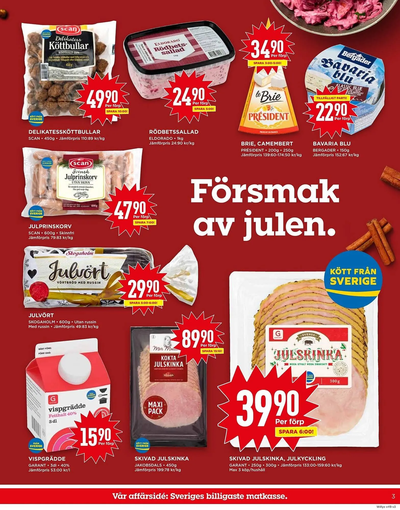Willys reklamblad från 4 december till 10 december 2023 - Reklamblad sidor 3