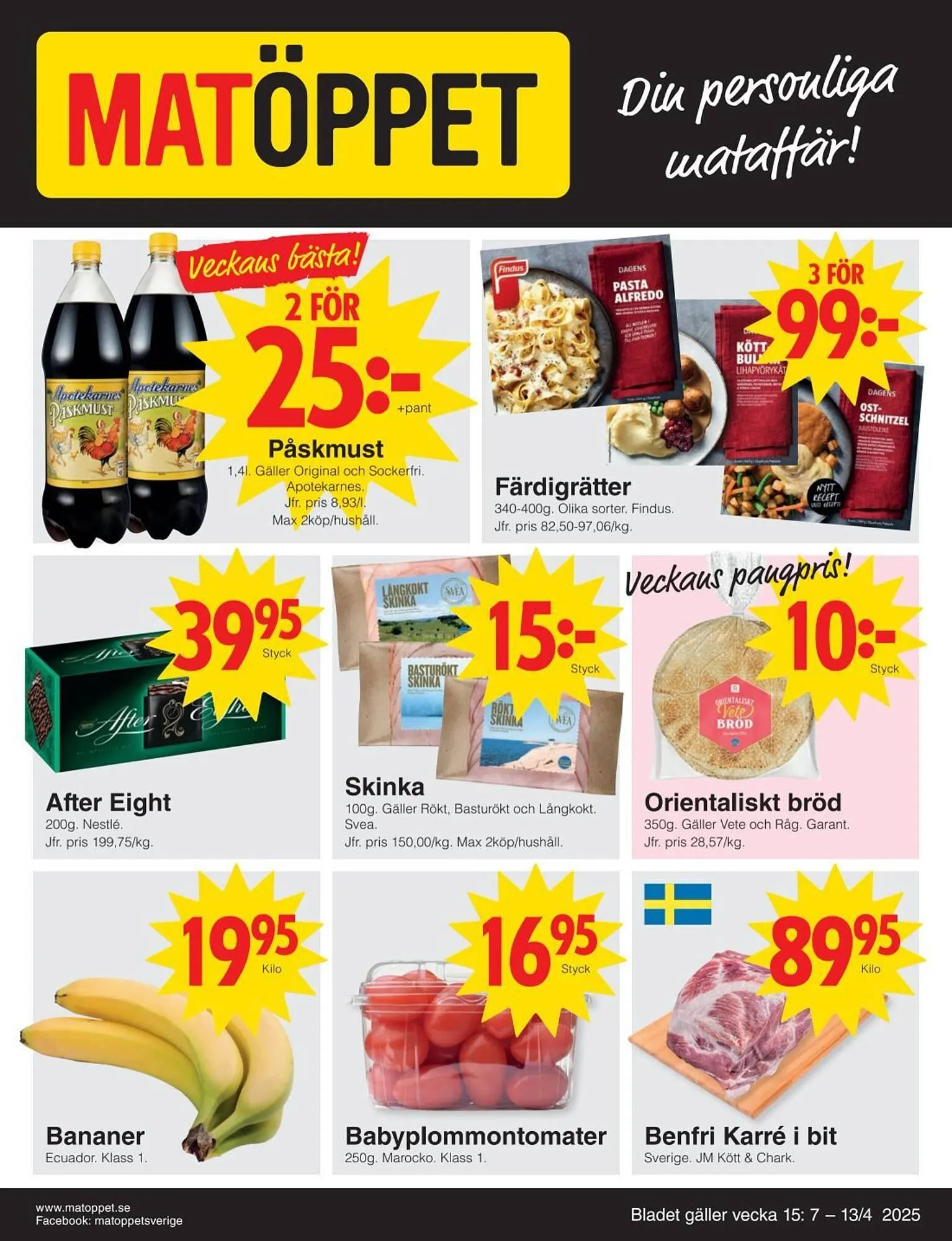 Matöppet reklamblad från 7 april till 13 april 2025 - Reklamblad sidor 1