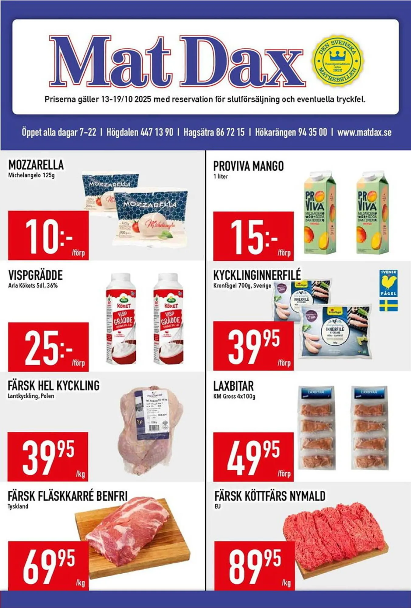 Matdax reklamblad från 13 oktober till 19 oktober 2025 - Reklamblad sidor 1