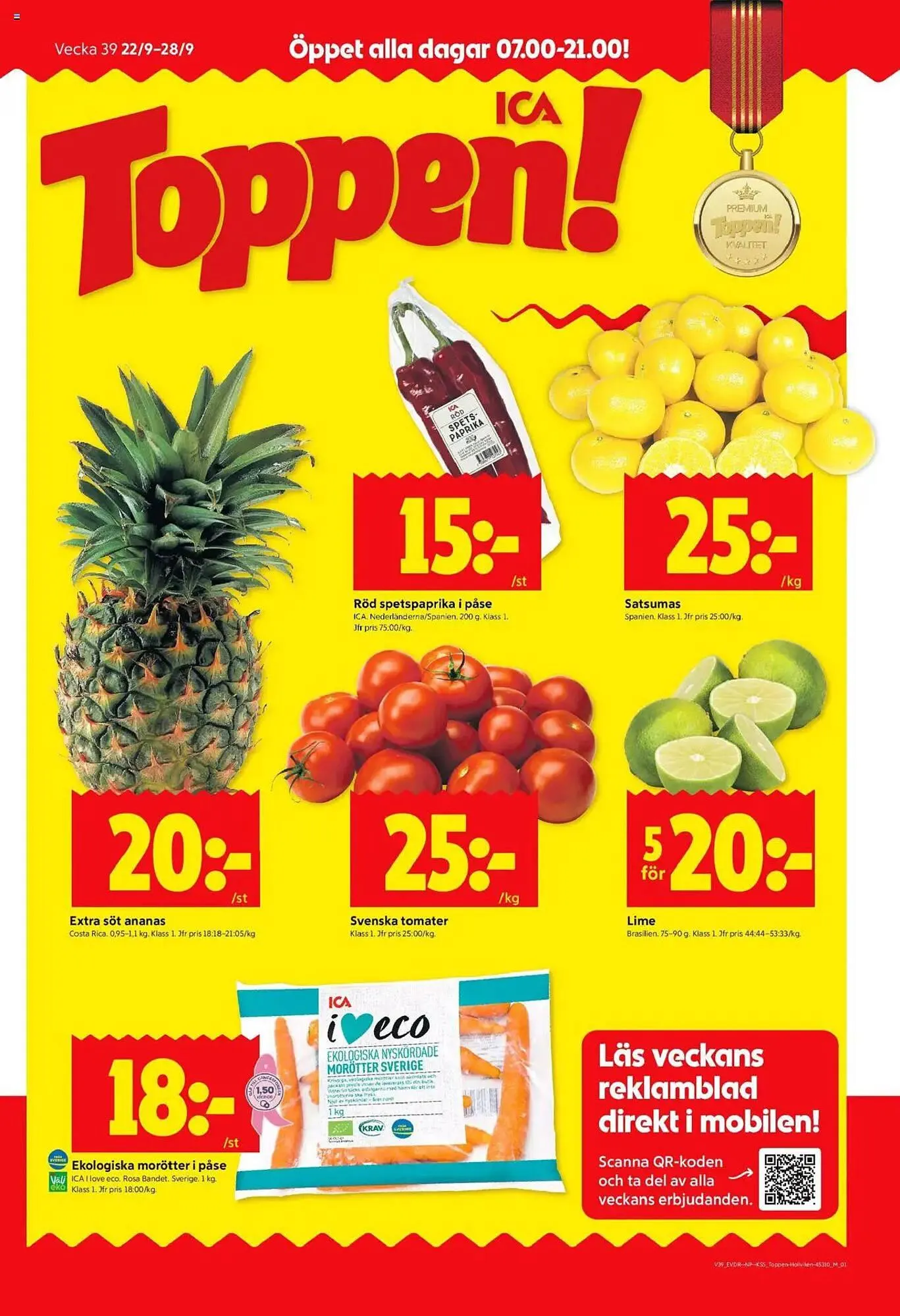 ICA Kvantum reklamblad från 22 september till 28 september 2025 - Reklamblad sidor 1