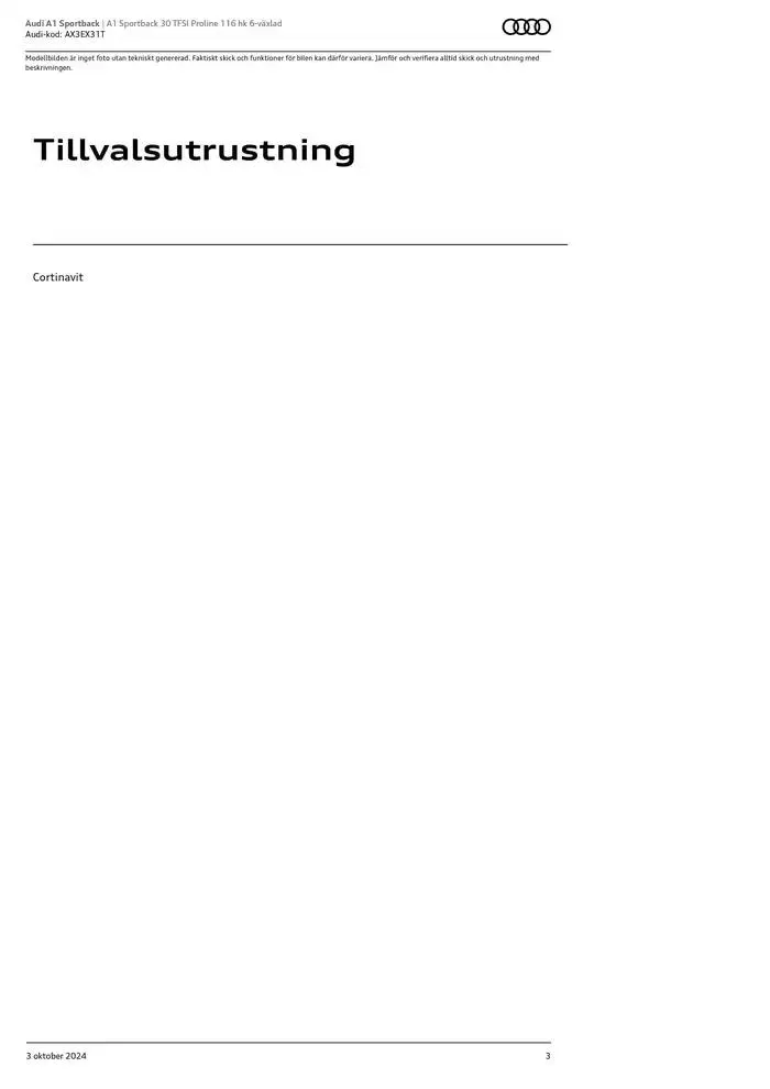 Audi A1 Sportback från 3 oktober till 3 oktober 2025 - Reklamblad sidor 3