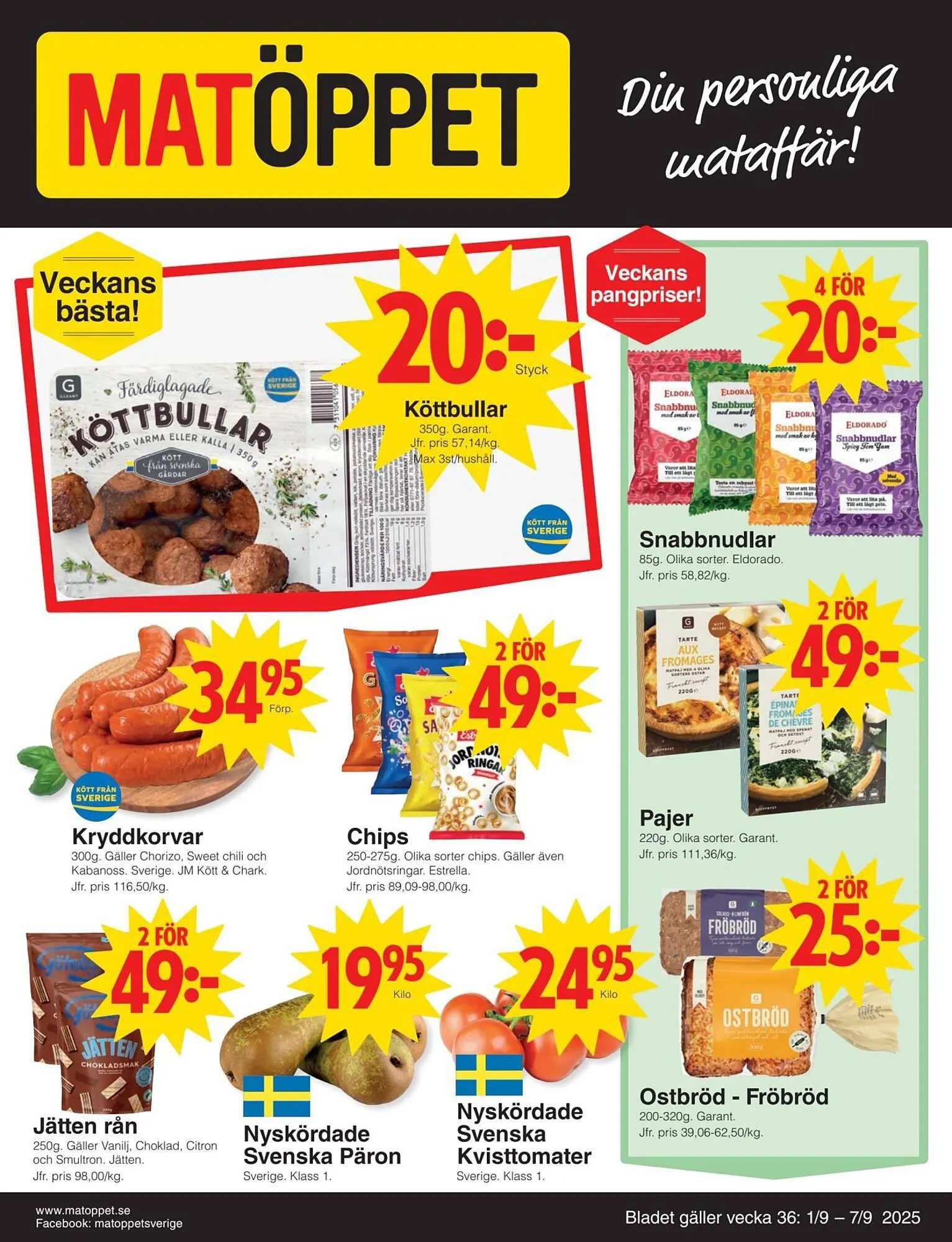 Matöppet reklamblad - 1
