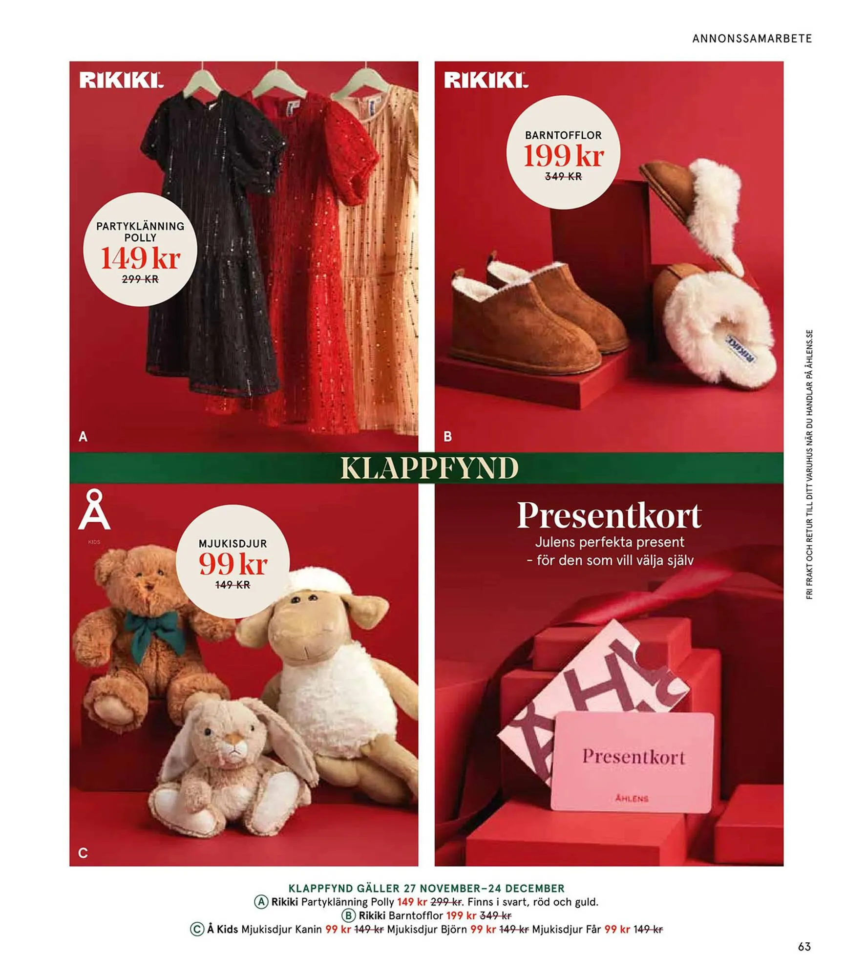 Åhléns reklamblad från 25 november till 24 december 2024 - Reklamblad sidor 63