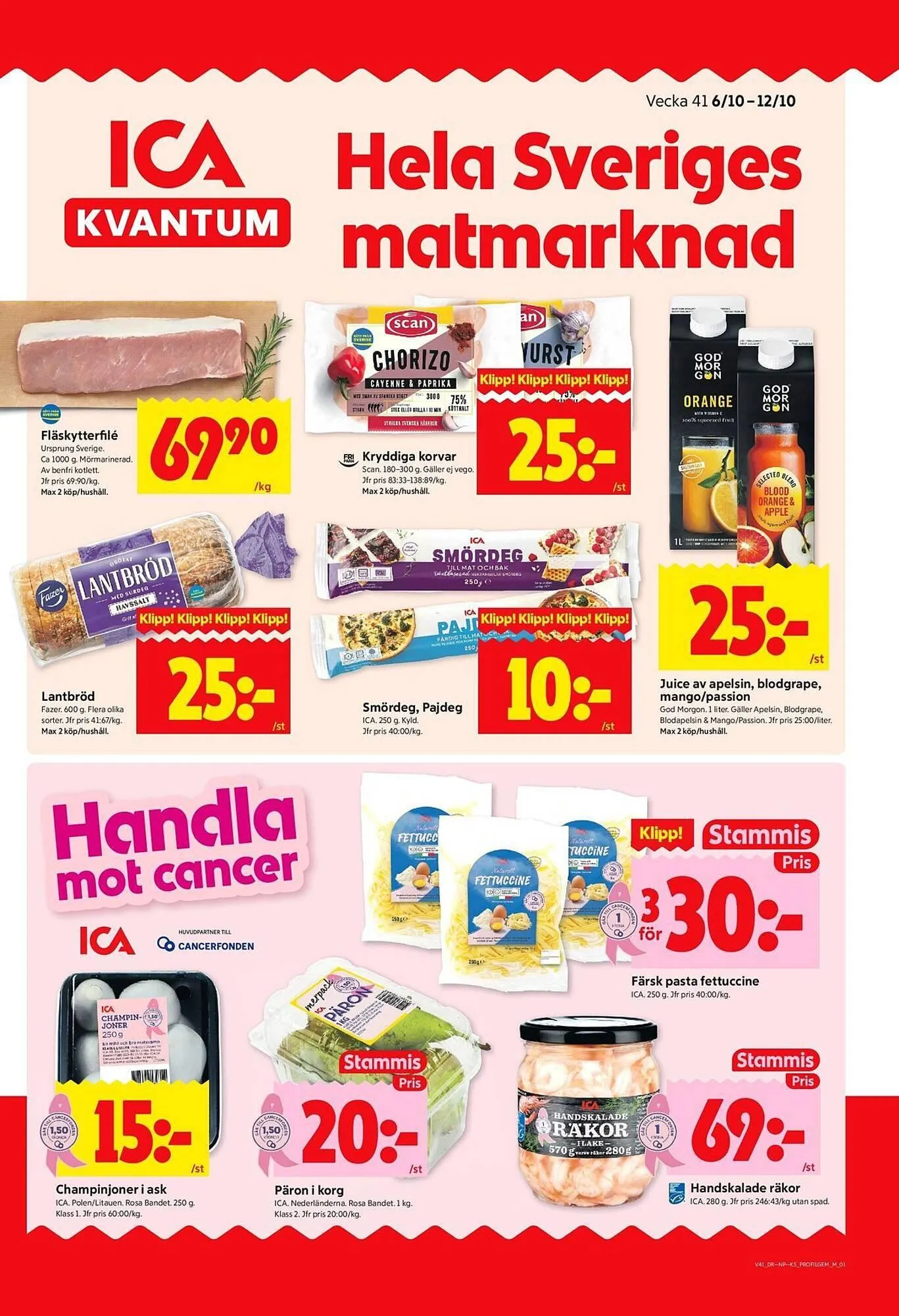 ICA Kvantum reklamblad från 6 oktober till 12 oktober 2025 - Reklamblad sidor 1