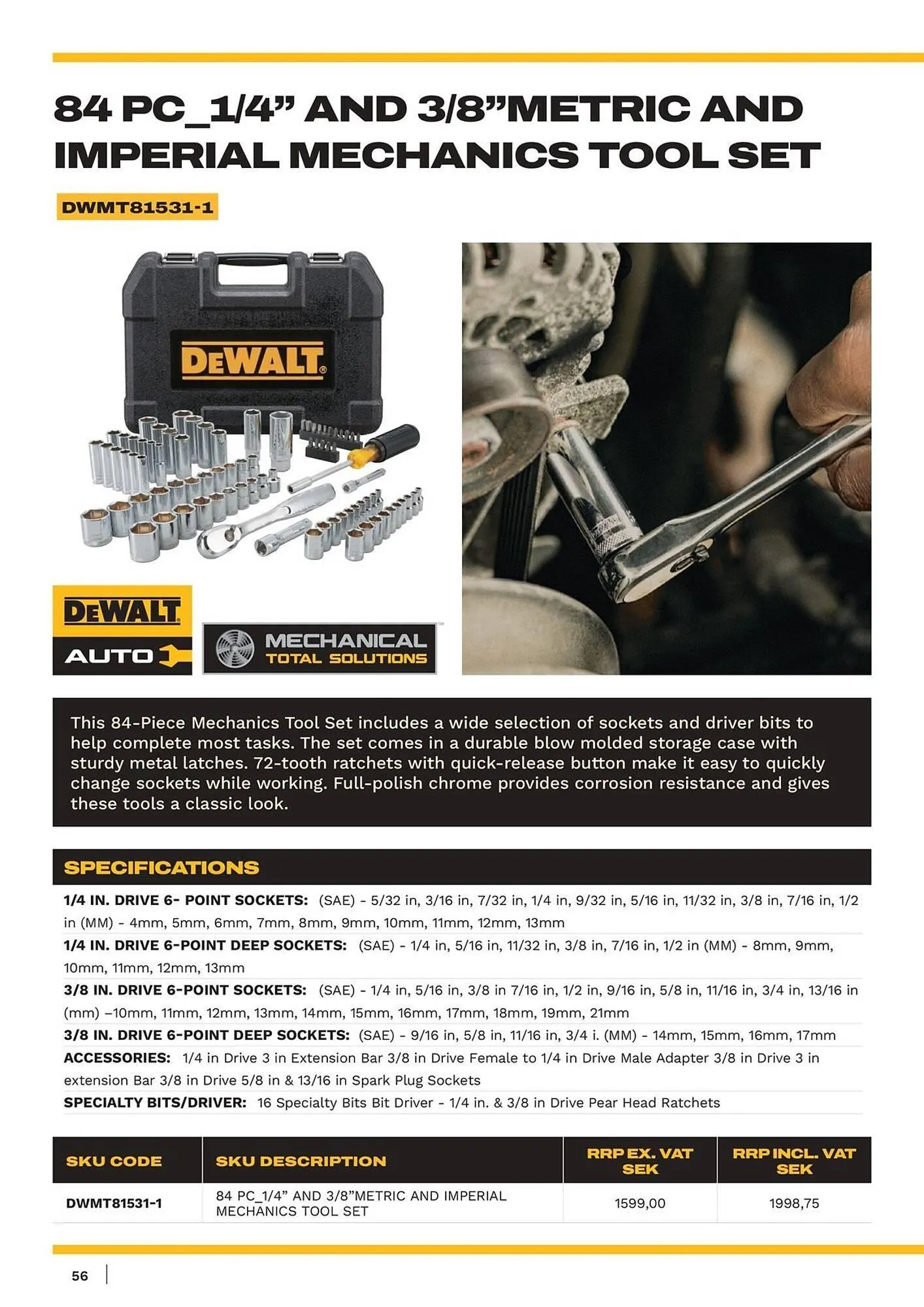Dewalt reklamblad från 9 maj till 31 augusti 2025 - Reklamblad sidor 56
