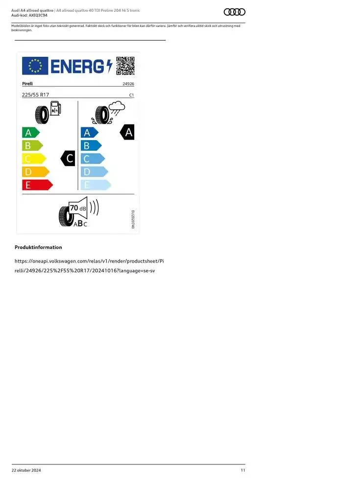 Audi A4 allroad quattro från 22 oktober till 22 oktober 2025 - Reklamblad sidor 11