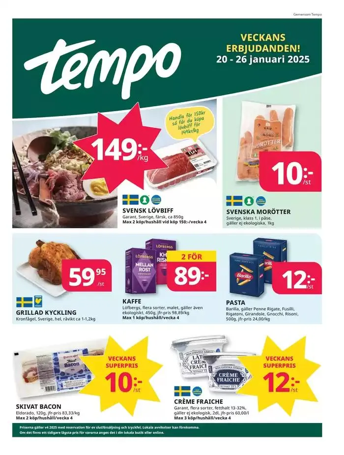 Veckans erbjudanden Tempo - 1