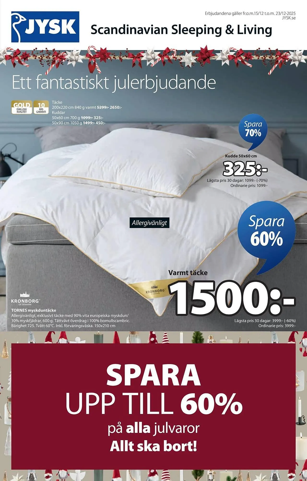 JYSK reklamblad från 15 december till 24 december 2025 - Reklamblad sidor 1