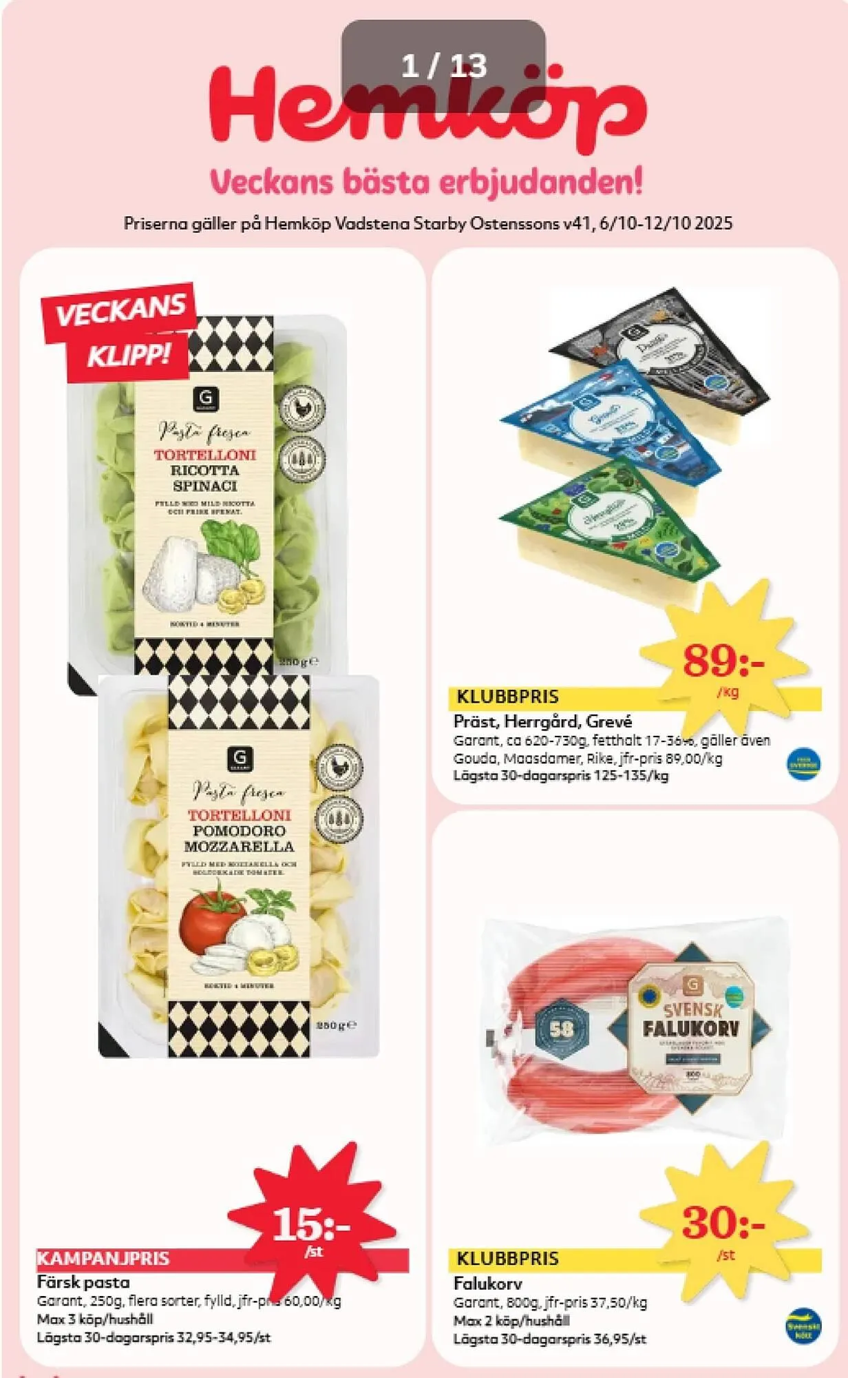 Östenssons reklamblad från 6 oktober till 12 oktober 2025 - Reklamblad sidor 1