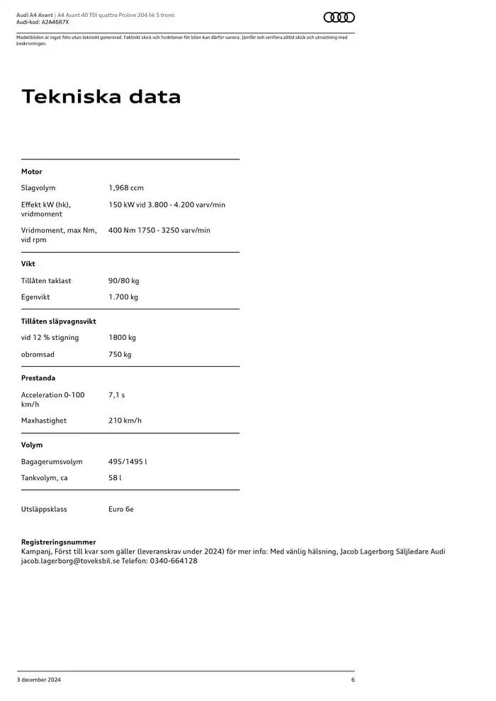 Audi A4 Avant från 3 december till 3 december 2025 - Reklamblad sidor 6