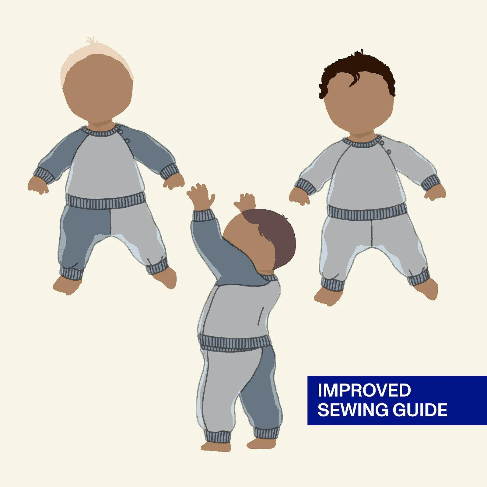 Baby joggingset med reglanärm 56-98