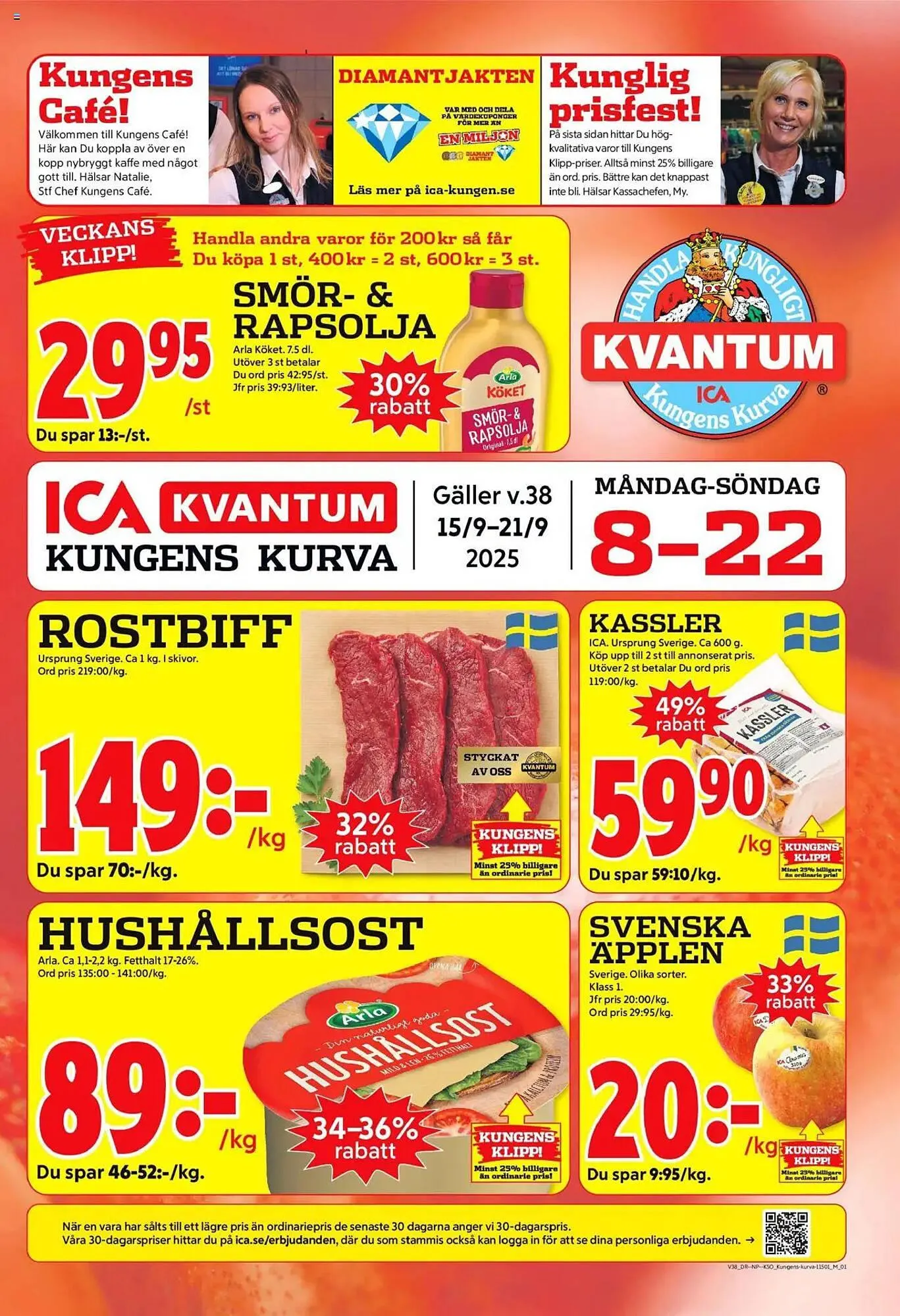 ICA Kvantum reklamblad från 15 september till 21 september 2025 - Reklamblad sidor 1
