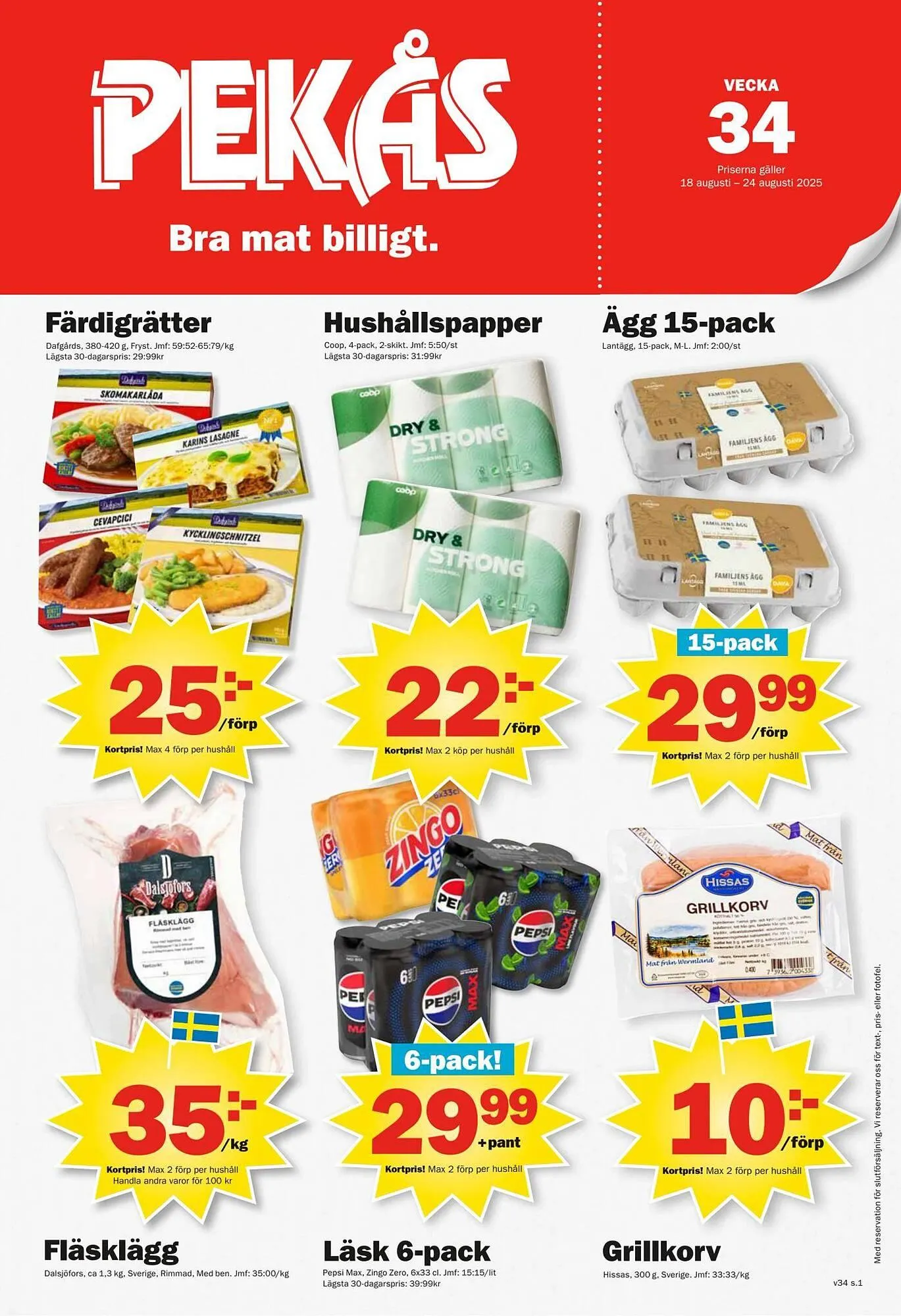 Pekås reklamblad från 18 augusti till 24 augusti 2025 - Reklamblad sidor 1