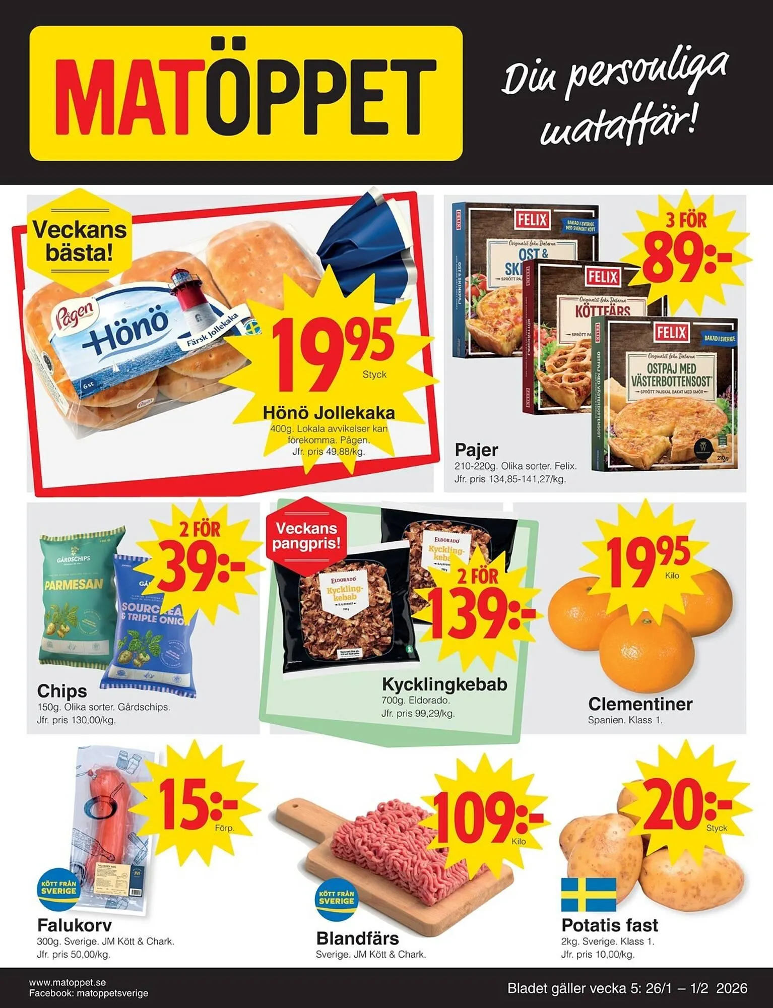 Matöppet reklamblad - 1