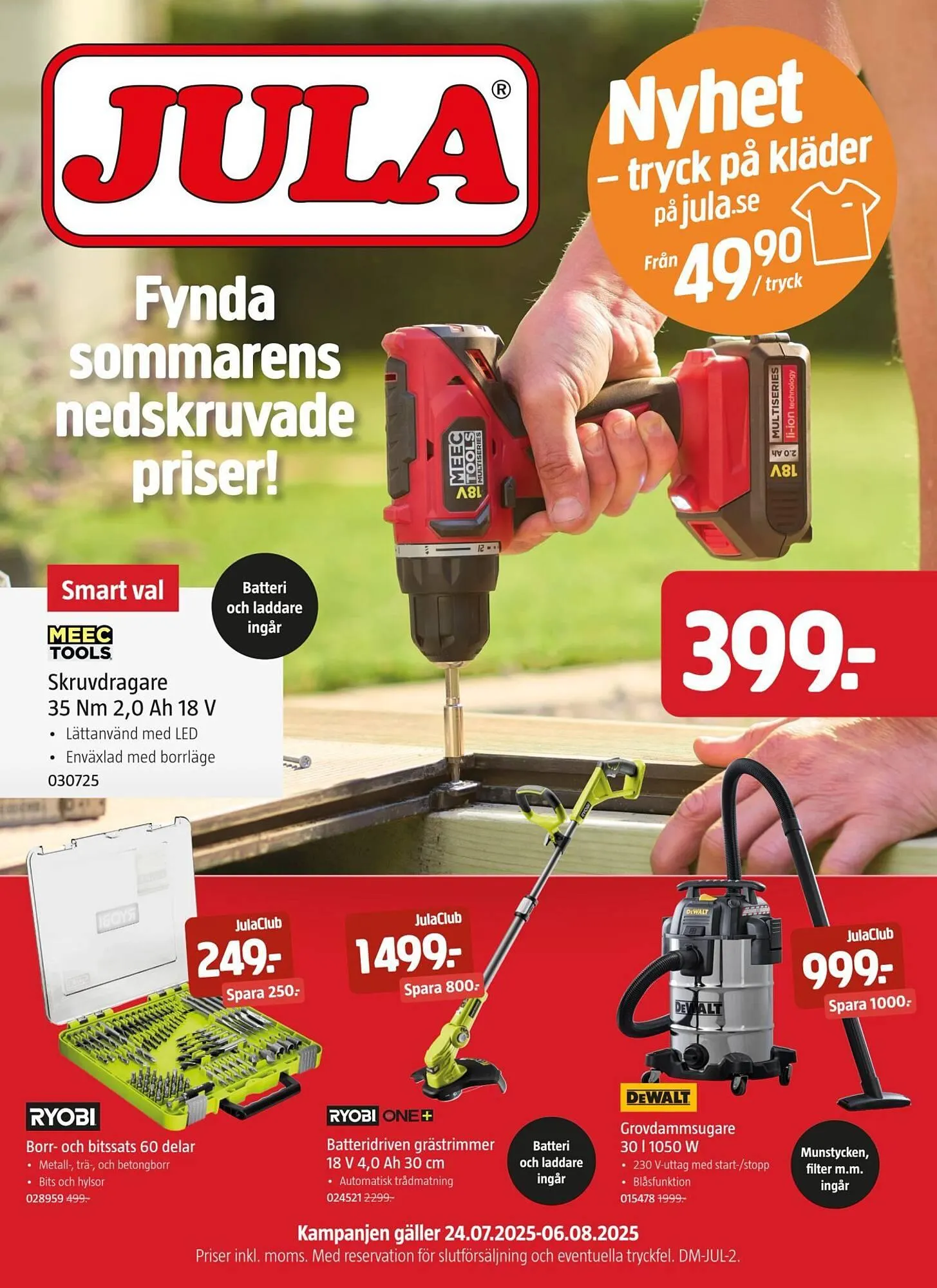Jula reklamblad från 24 juli till 6 augusti 2025 - Reklamblad sidor 1