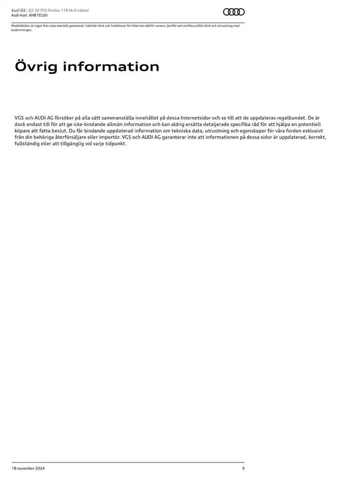 Audi Q2 från 18 november till 18 november 2025 - Reklamblad sidor 9