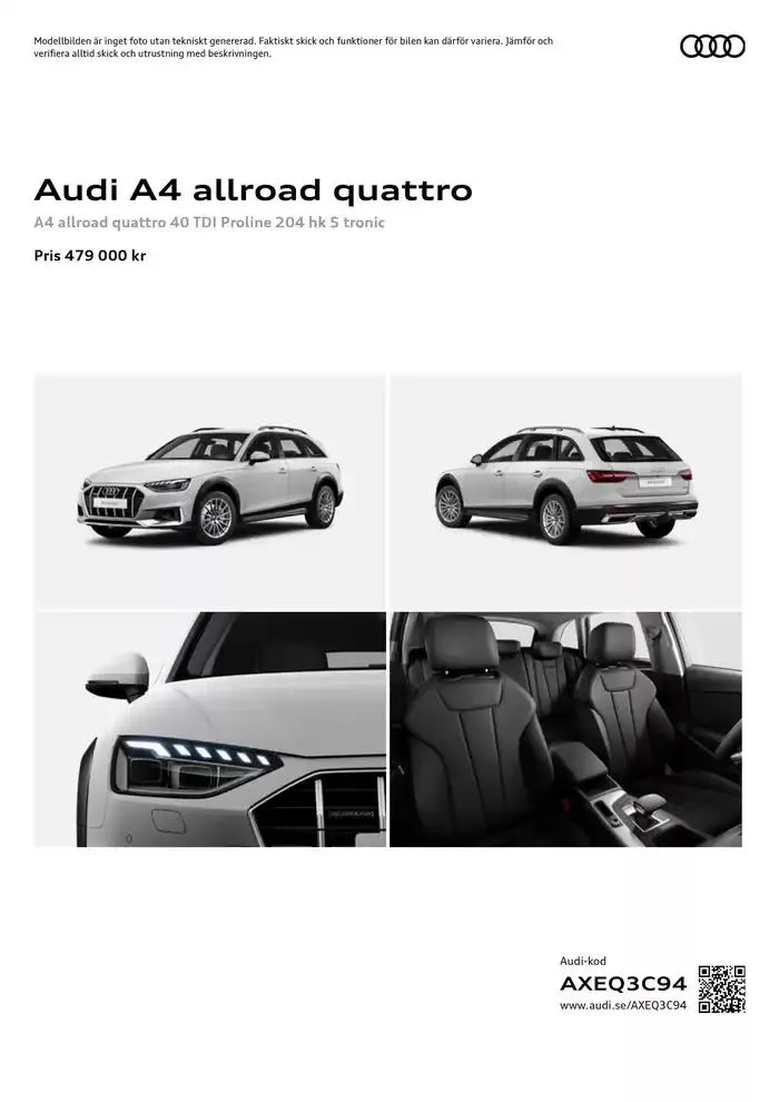 Audi A4 allroad quattro från 4 november till 4 november 2025 - Reklamblad sidor 1