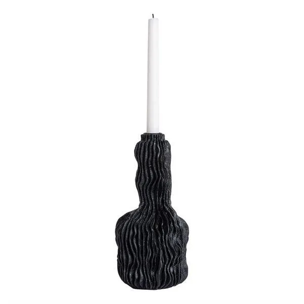 BONNIE Ljusstake hög polyresin svart