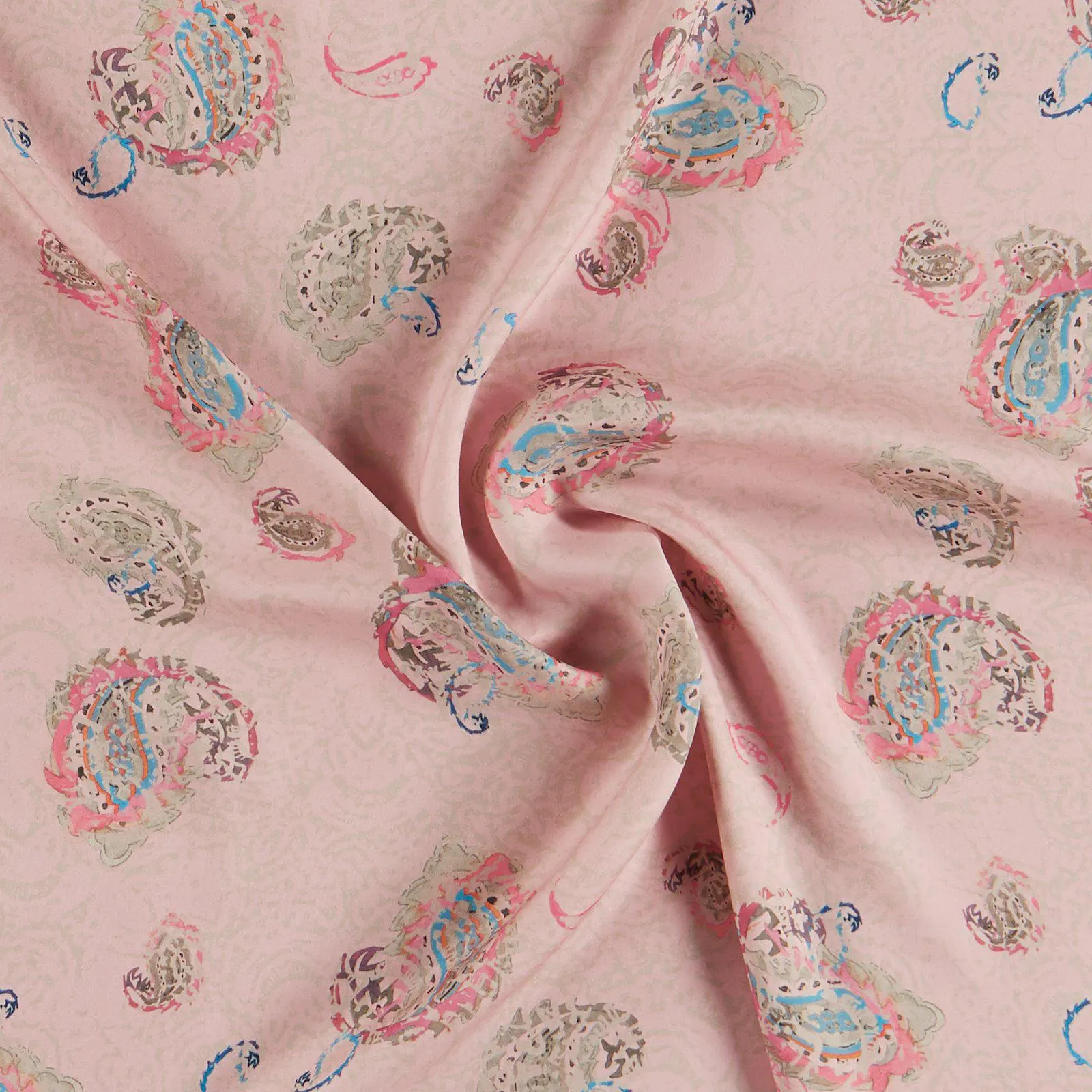 Vævet satin viscose m paisley print