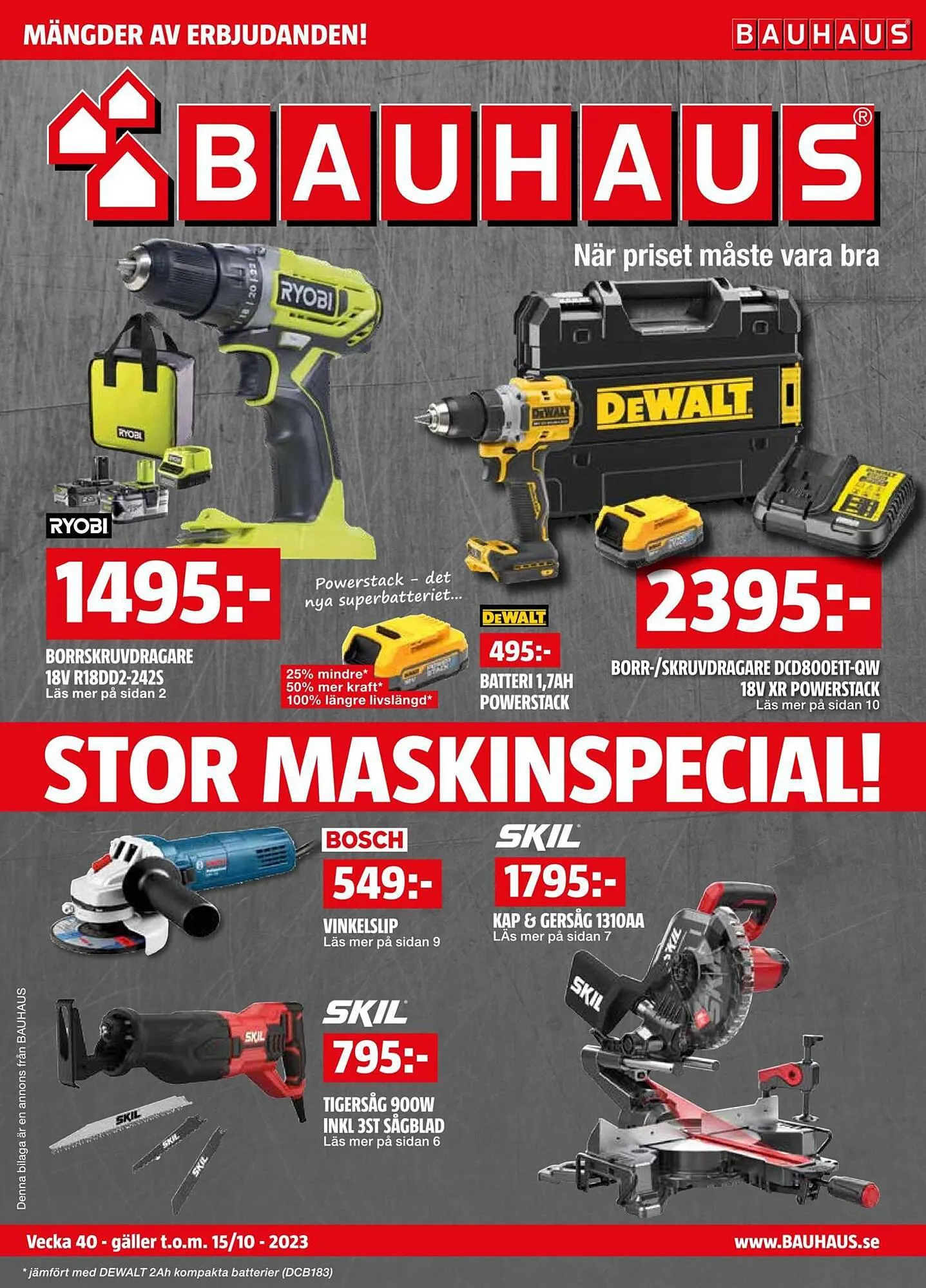 Bauhaus reklamblad från 1 oktober till 15 oktober 2023 - Reklamblad sidor 1