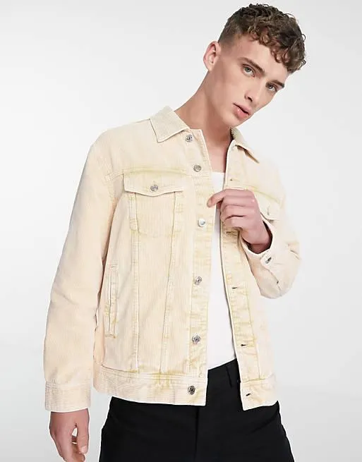 Weekday – Milton – Krämfärgad oversized jacka i tvättad manchester
