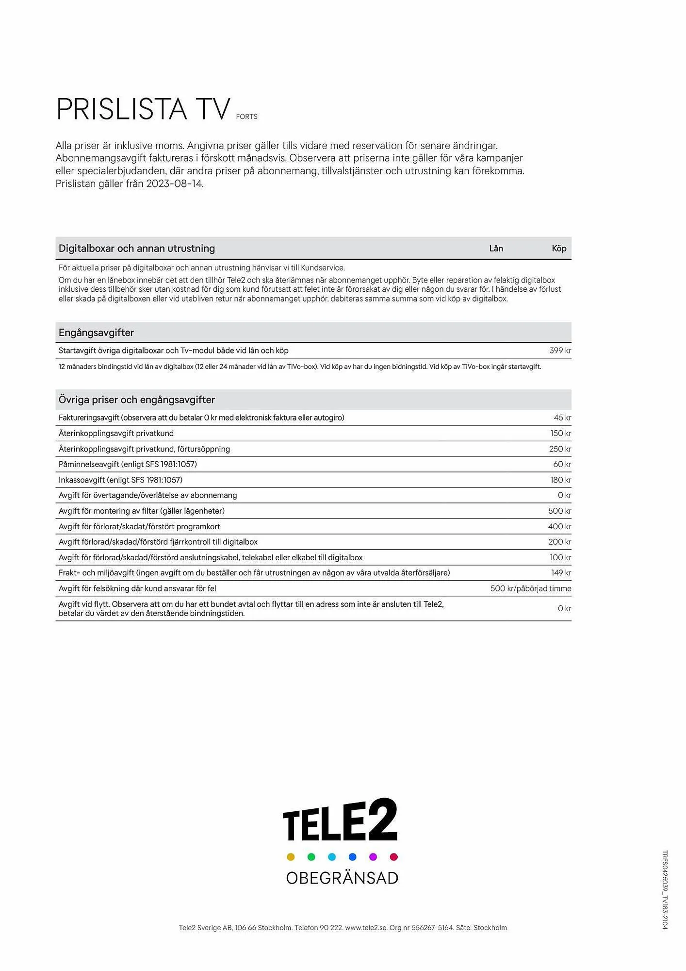 Tele2 reklamblad från 6 september till 11 november 2023 - Reklamblad sidor 14
