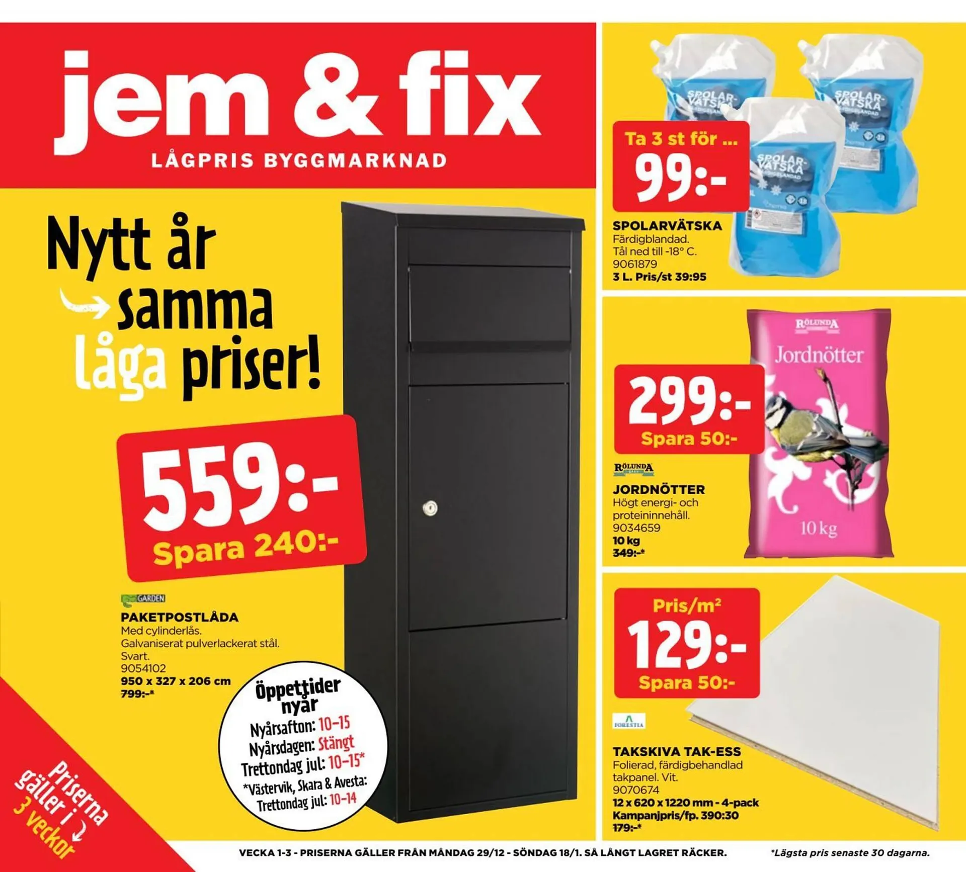 Jem&Fix reklamblad från 29 december till 19 januari 2026 - Reklamblad sidor 1