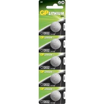 GP Lithium Cell Battery CR2032, 3V, 5-pack
