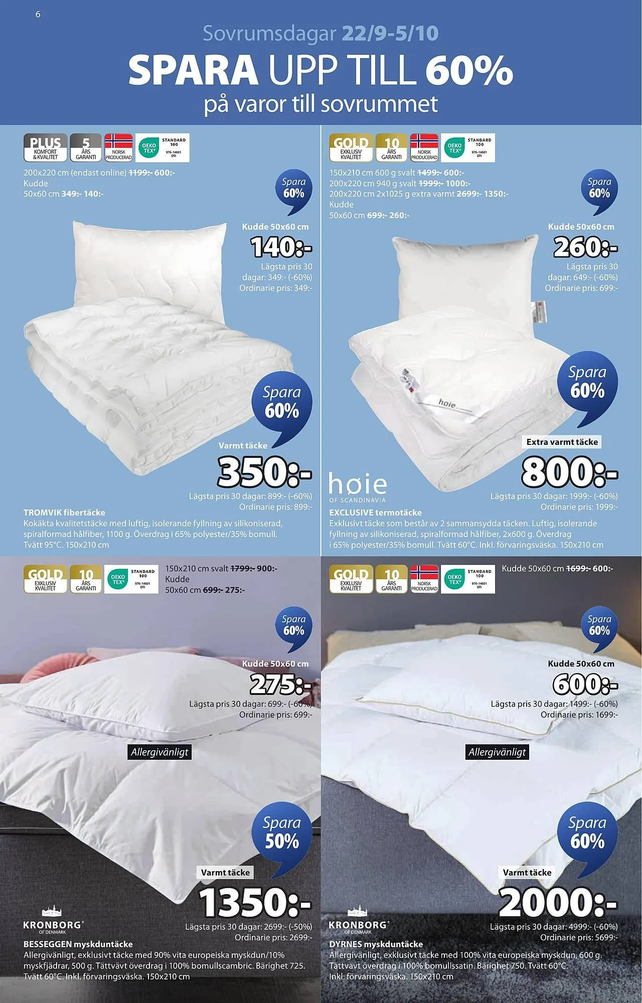 JYSK reklamblad från 22 september till 5 oktober 2025 - Reklamblad sidor 6