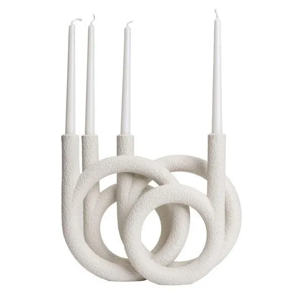 JULIE Ljusstake X 4 polyresin vit