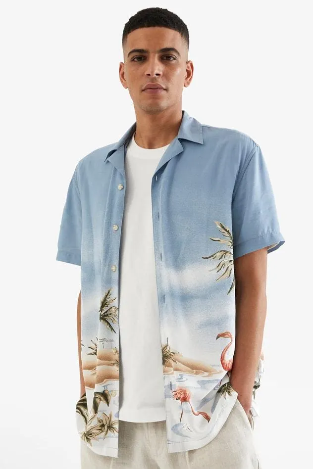 Mönstrad resortskjorta