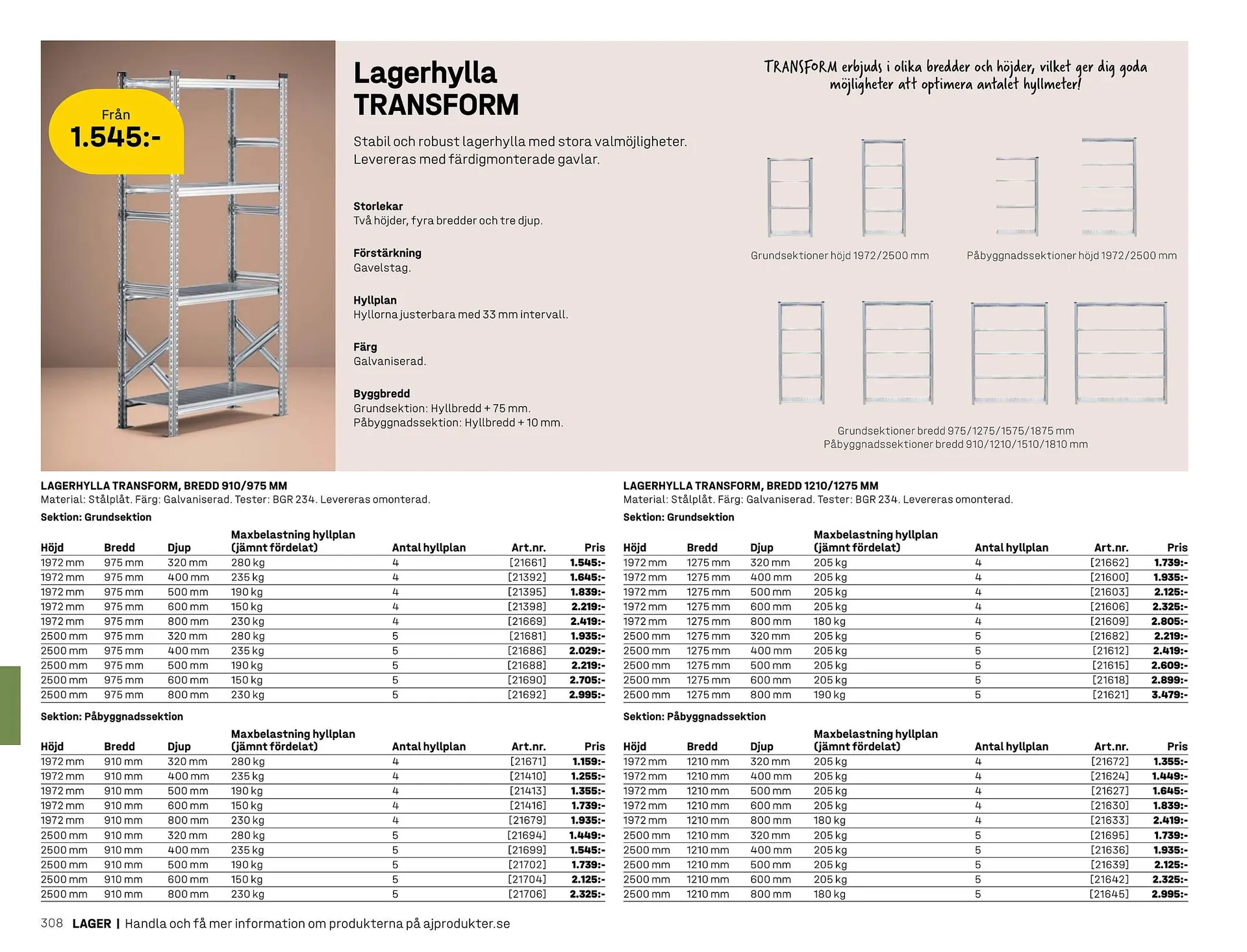 AJ Produkter reklamblad från 1 januari till 31 december 2025 - Reklamblad sidor 308
