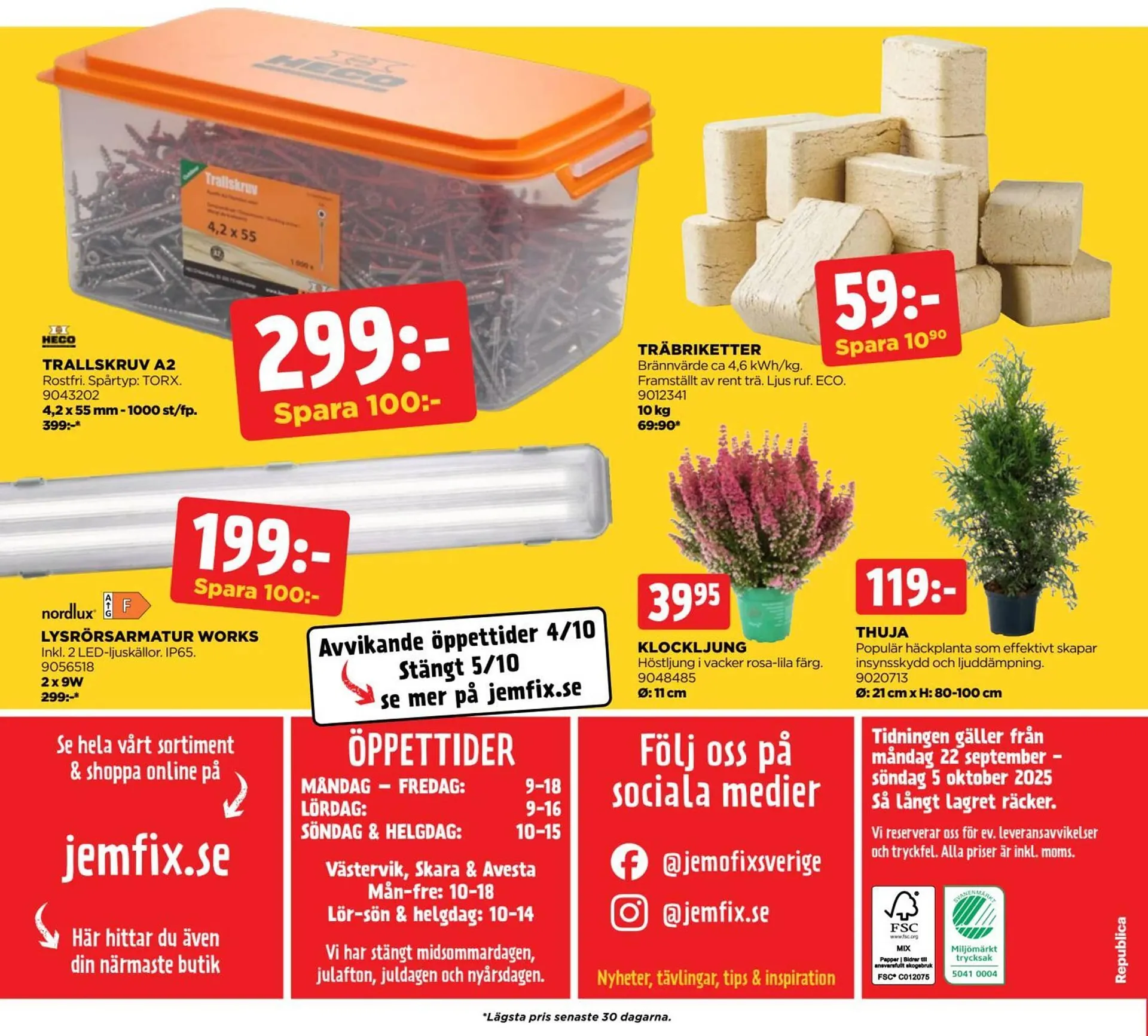 Jem&Fix reklamblad från 22 september till 6 oktober 2025 - Reklamblad sidor 20