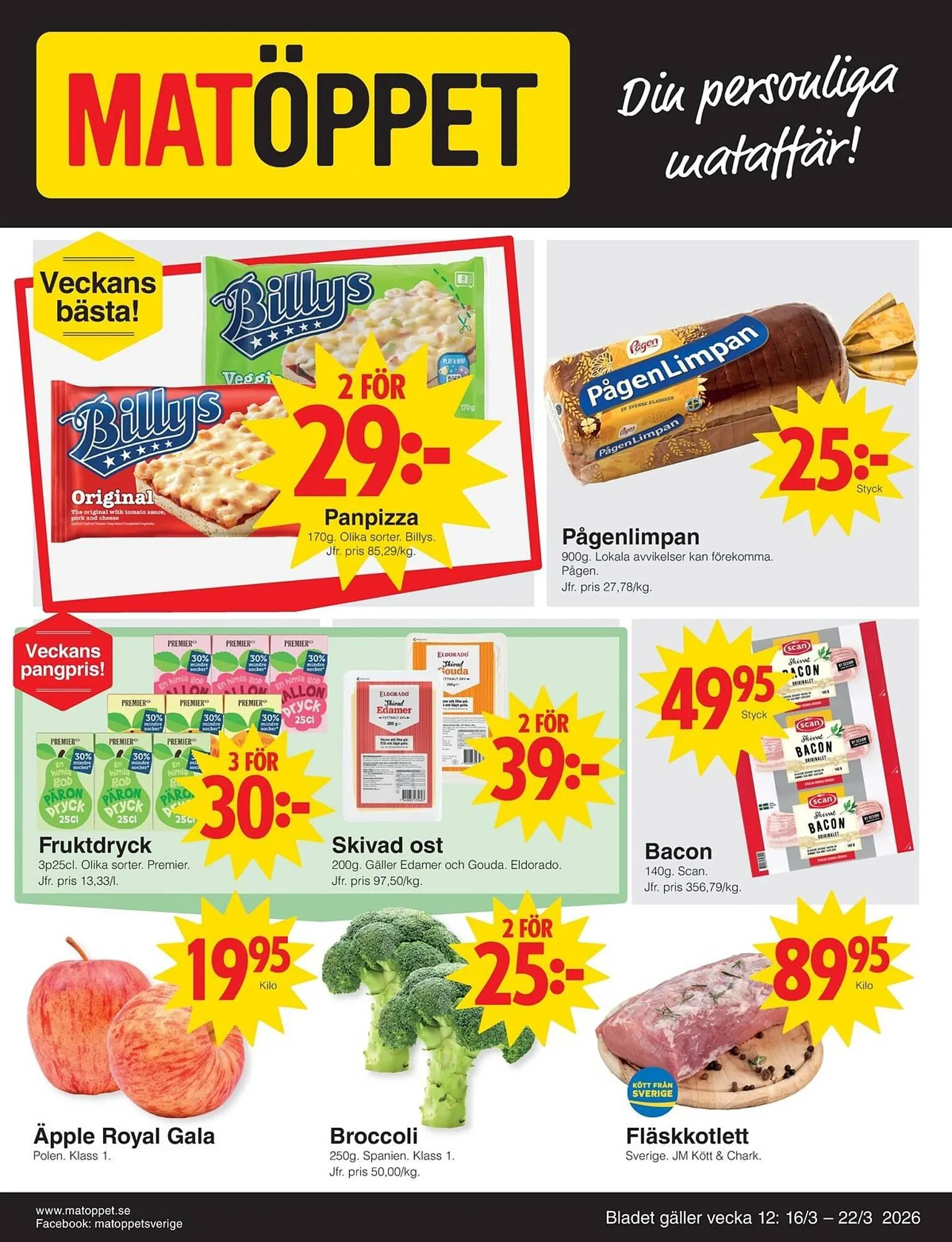 Matöppet reklamblad från 16 mars till 22 mars 2026 - Reklamblad sidor 1