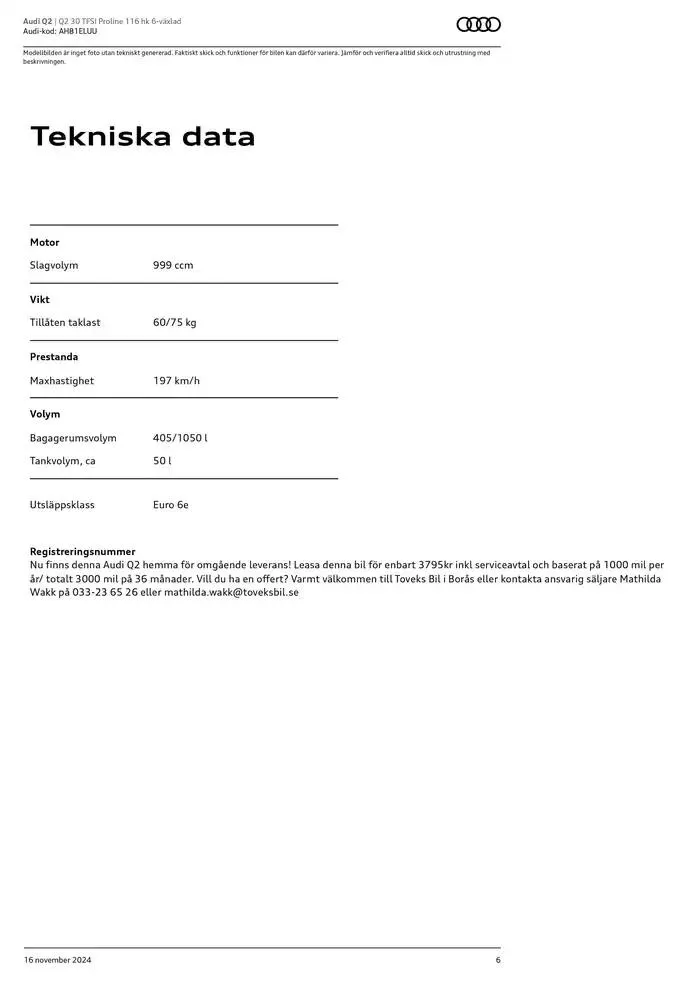 Audi Q2 från 16 november till 16 november 2025 - Reklamblad sidor 6