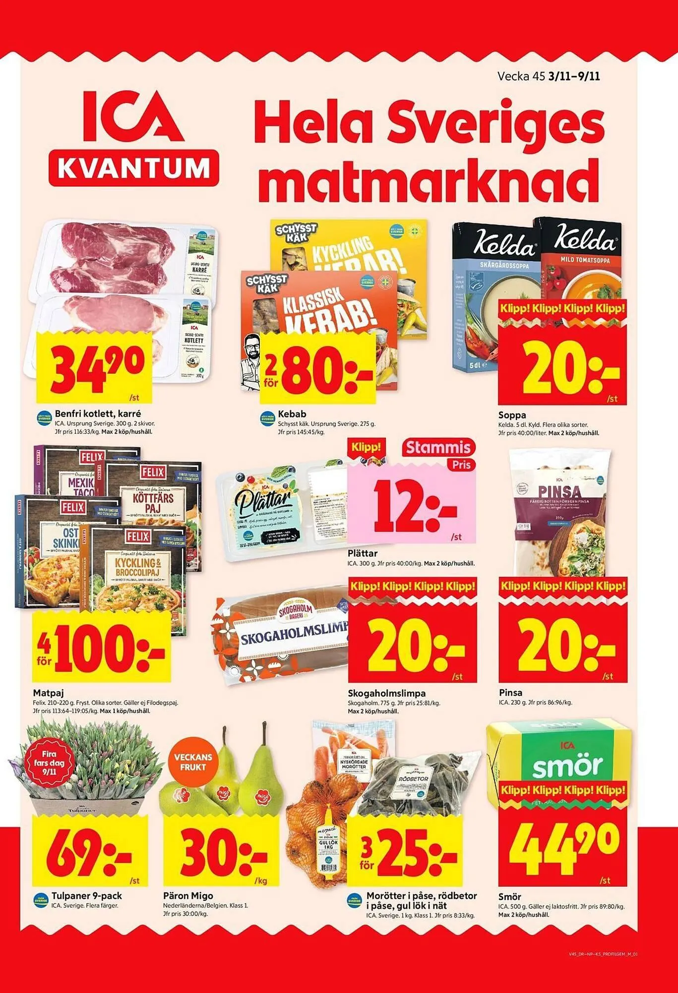 ICA Kvantum reklamblad från 3 november till 9 november 2025 - Reklamblad sidor 1