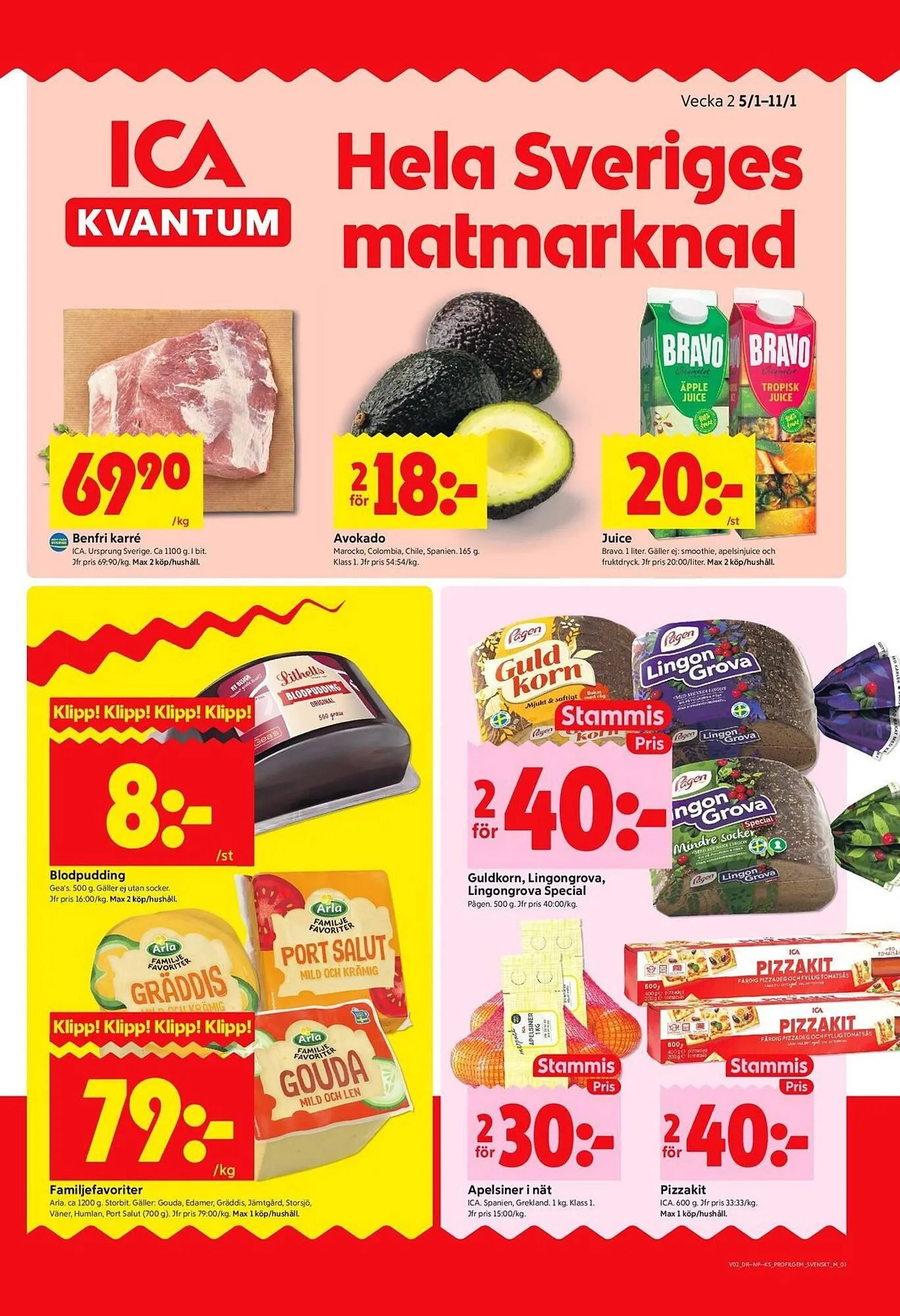 ICA Kvantum reklamblad från 5 januari till 11 januari 2026 - Reklamblad sidor 1