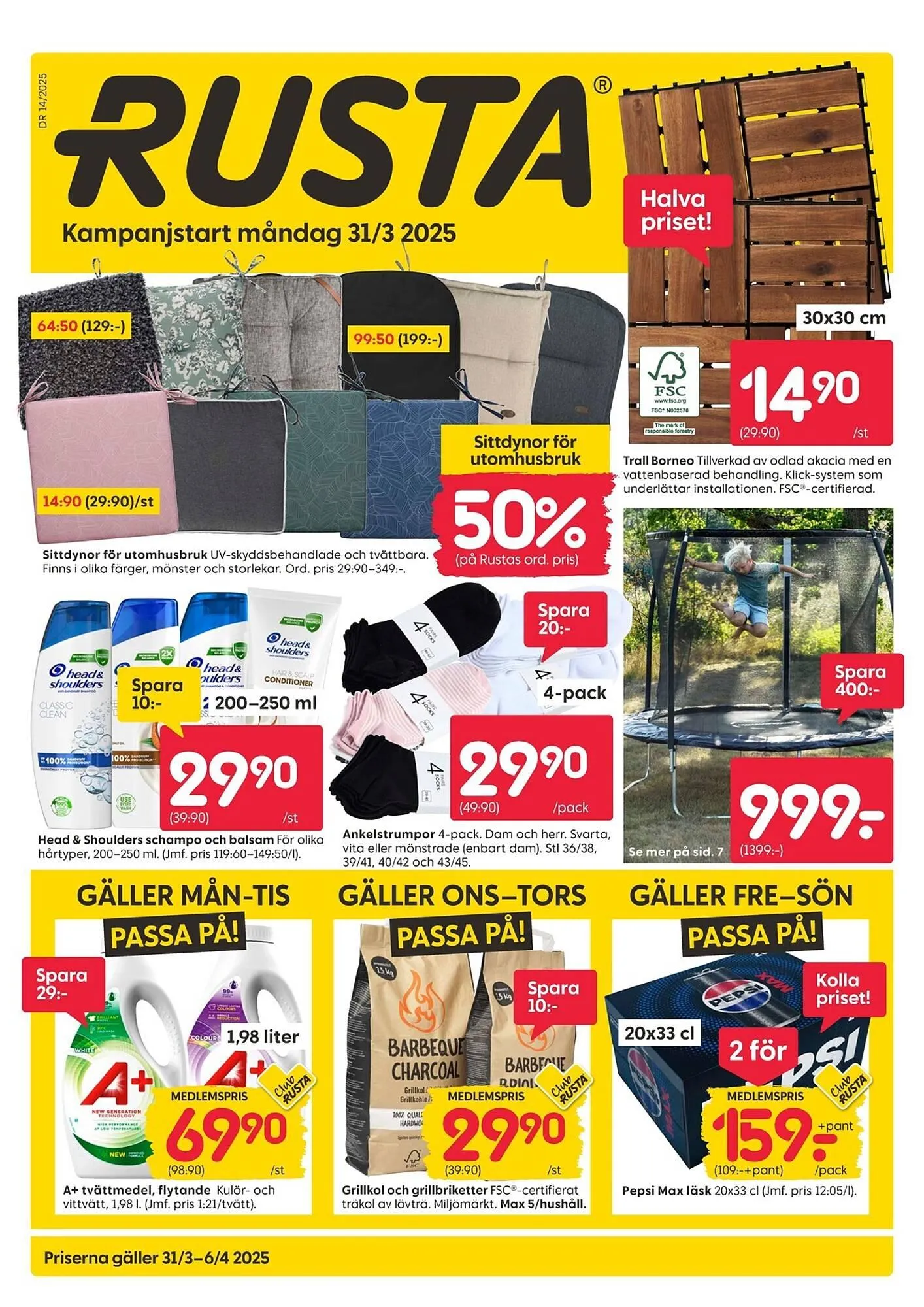 Rusta reklamblad från 31 mars till 6 april 2025 - Reklamblad sidor 1